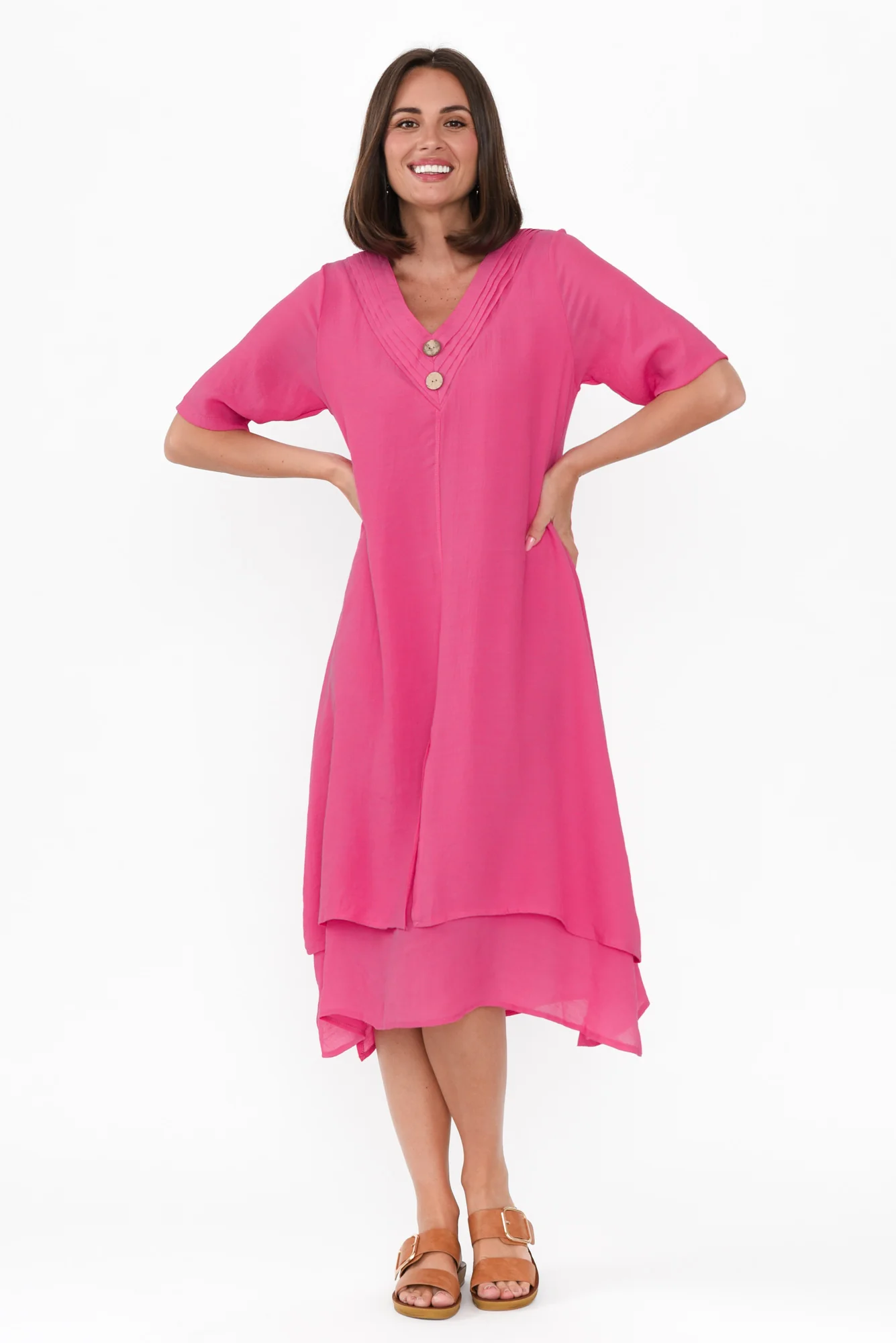 Nala Hot Pink Layers Dress