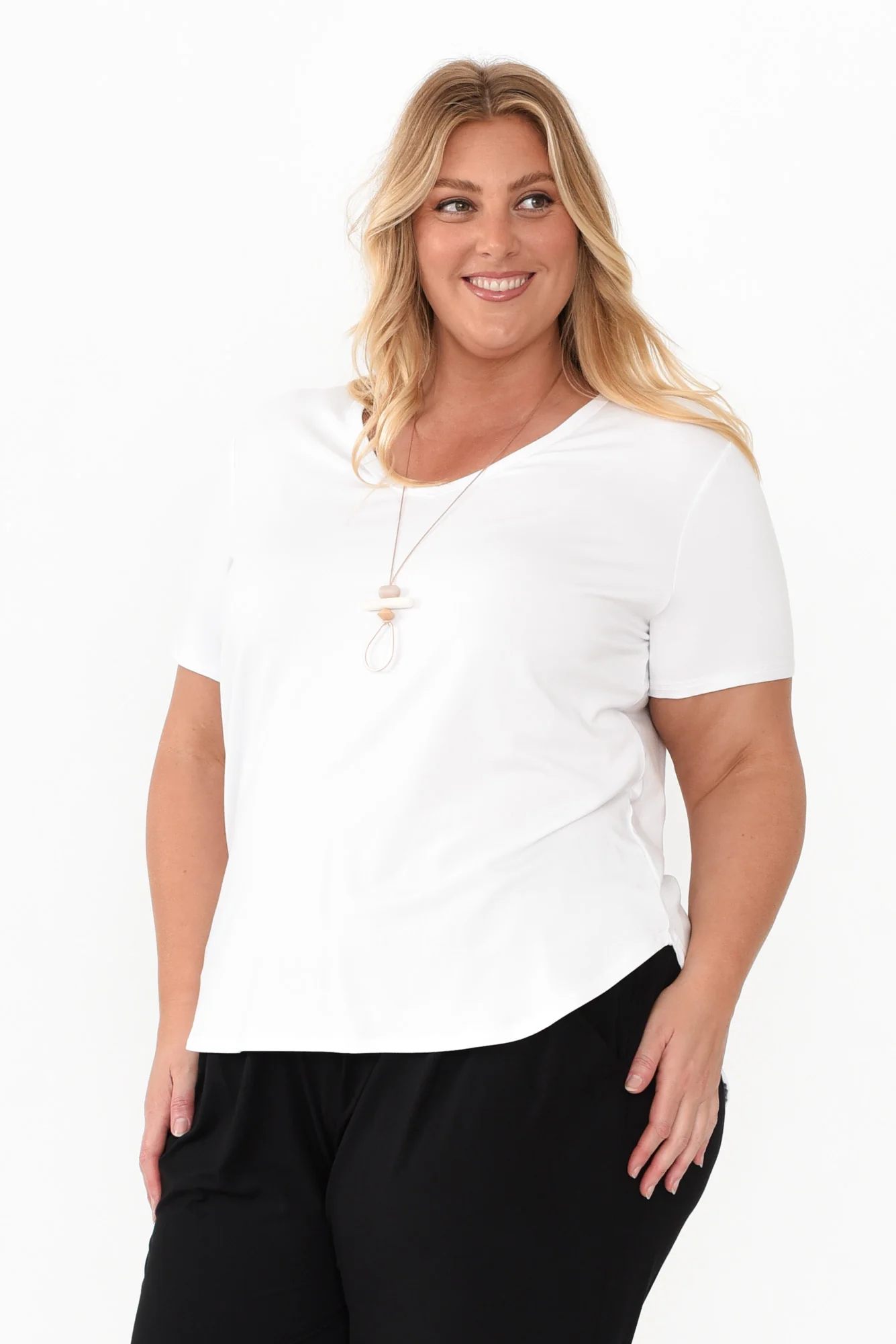 Veronica White Bamboo Tee