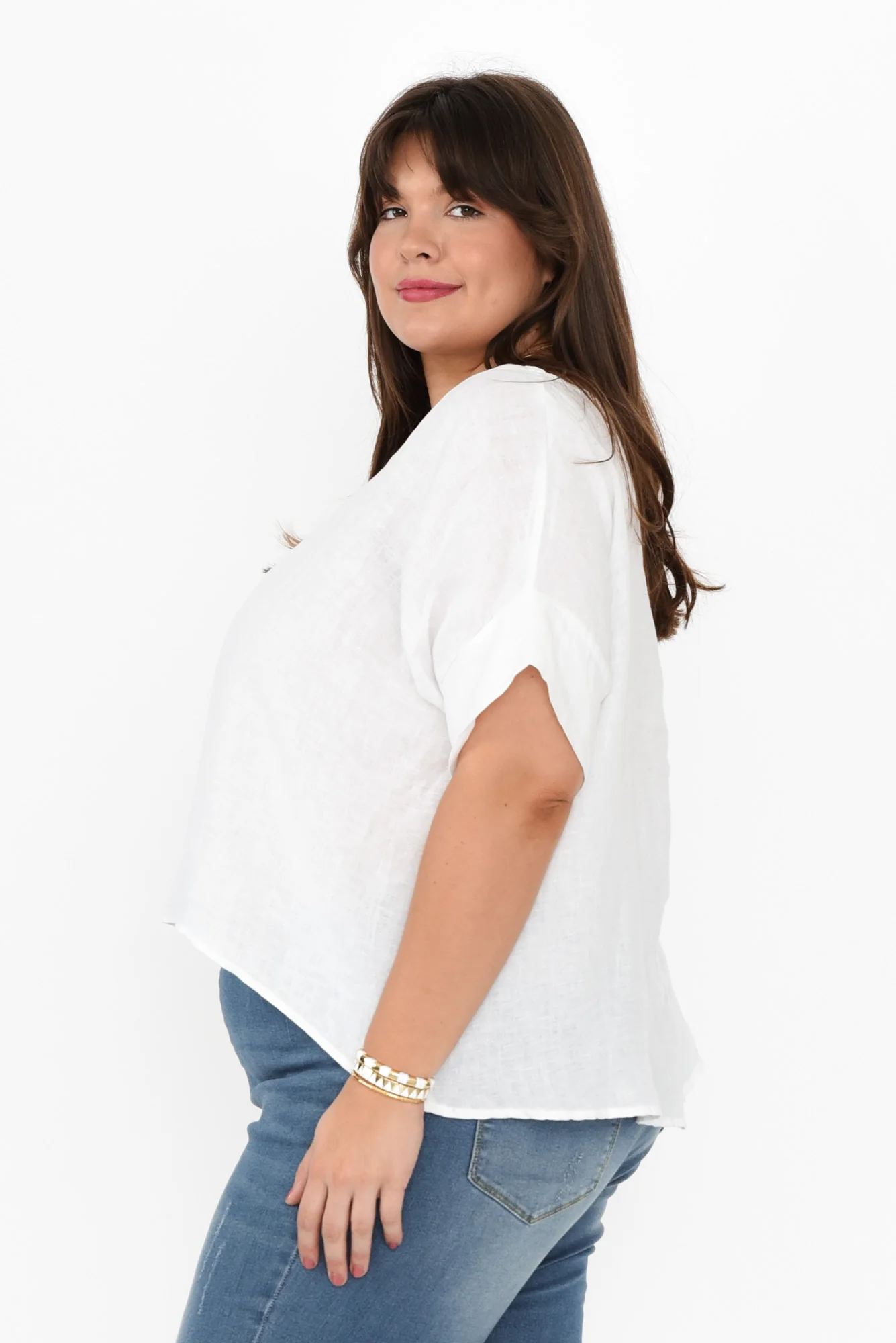 Kiro White Linen Top