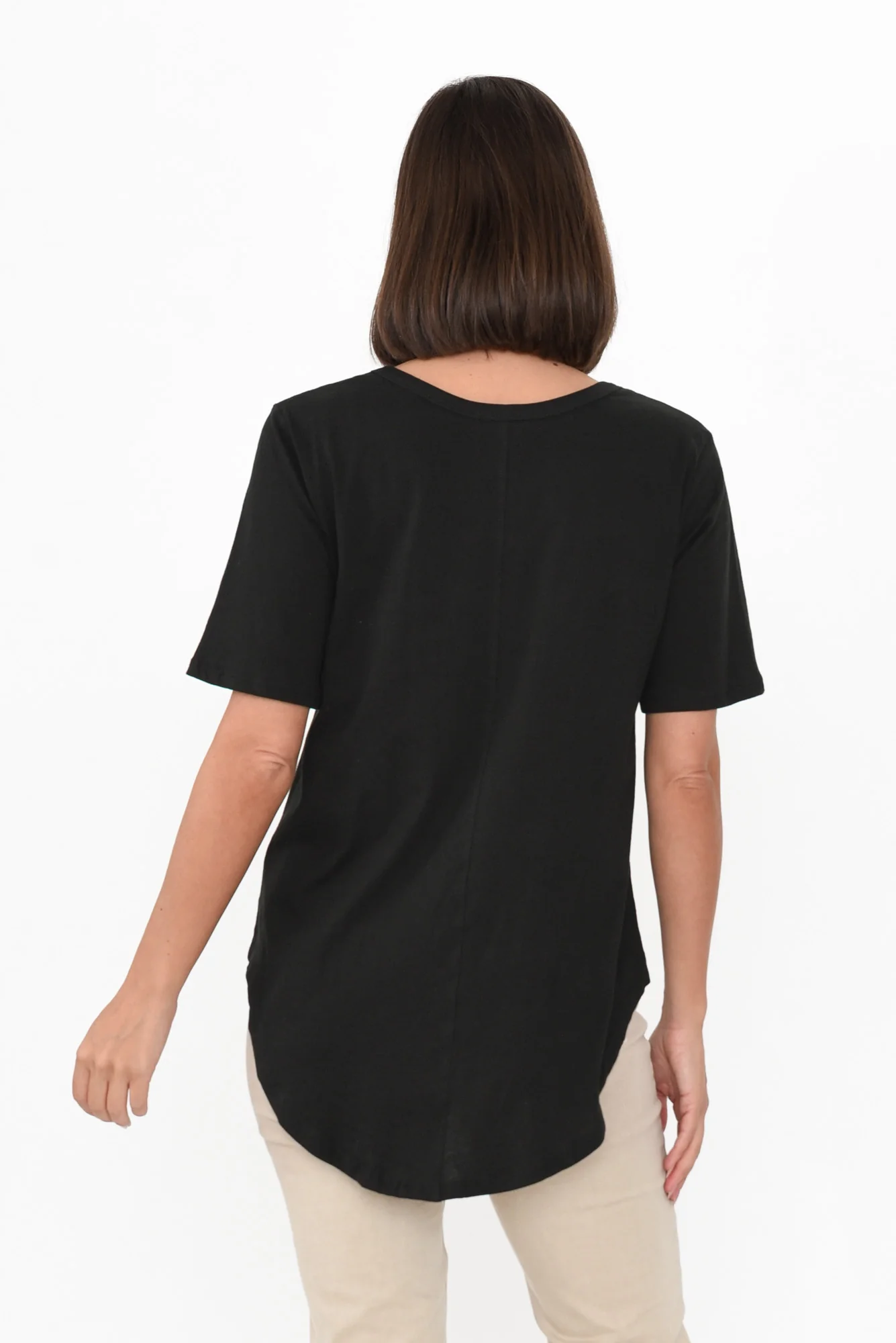 Ariana Black Cotton Tee