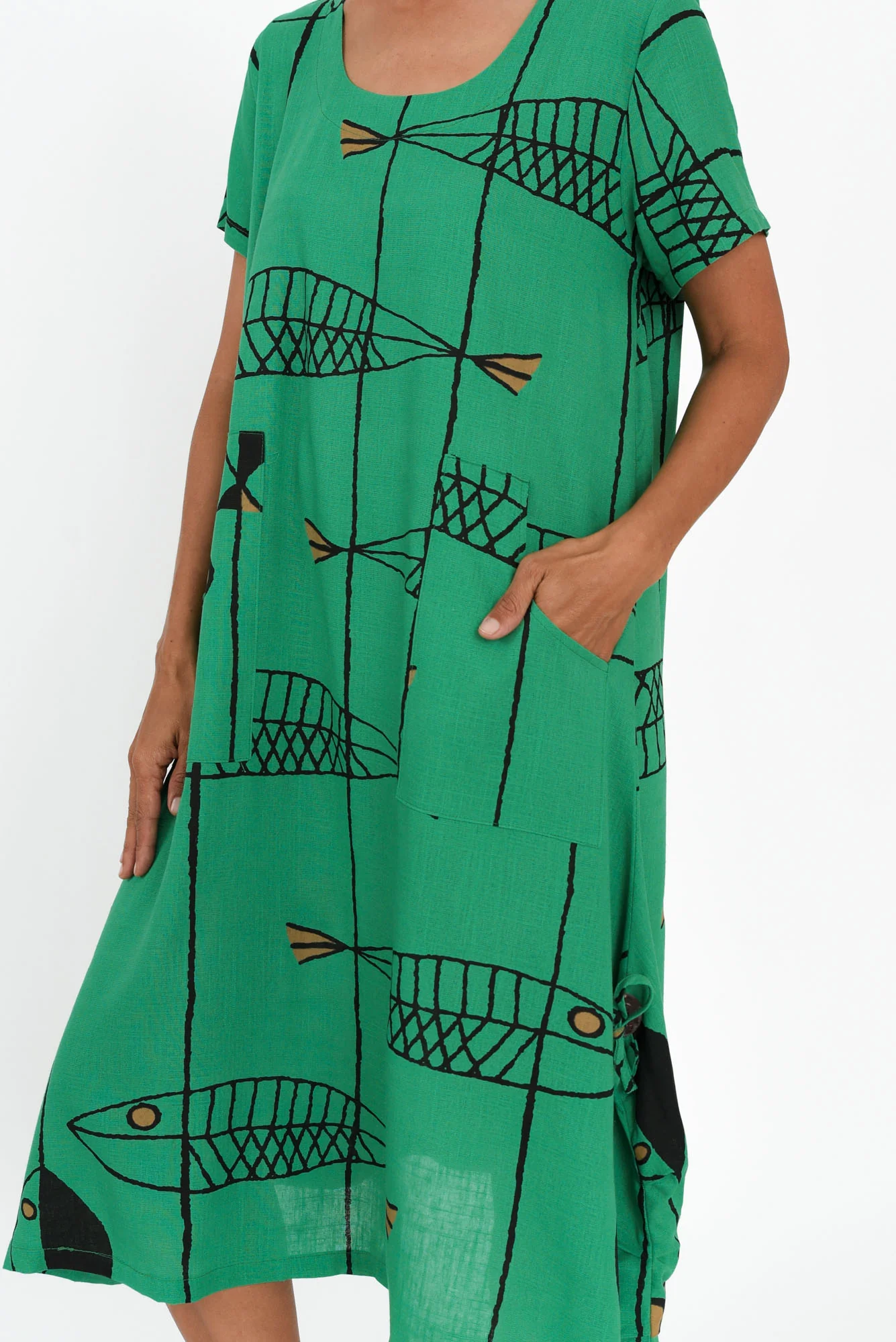 Lula Teal Sea Linen Cotton Dress