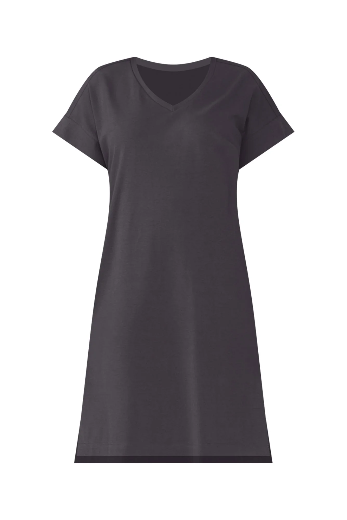 Elise Steel V Neck T-Shirt Dress