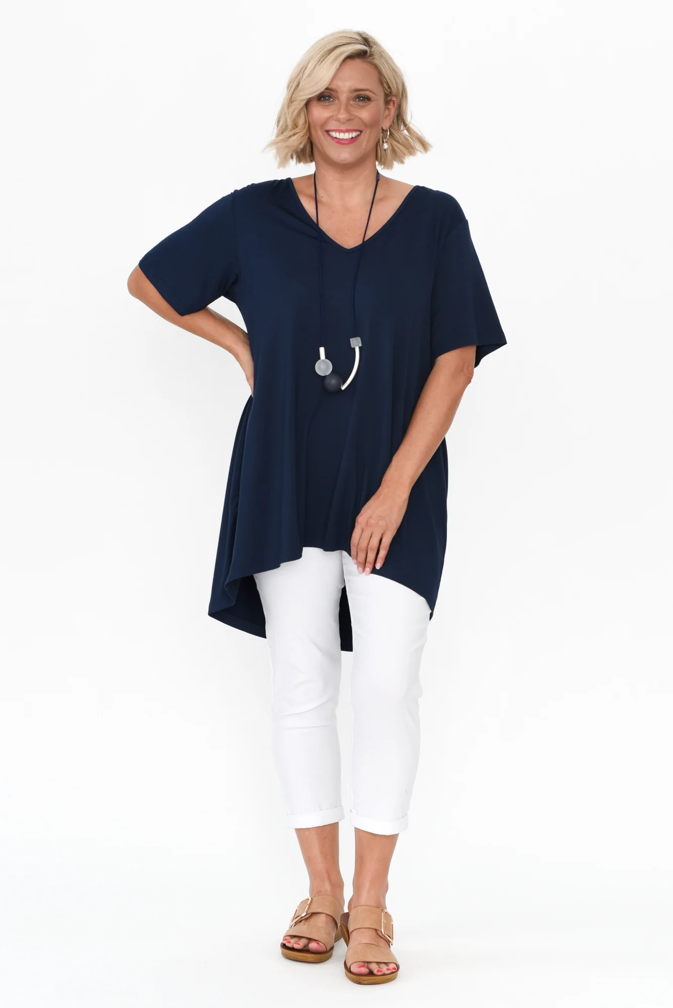 Novella Navy Bamboo Top