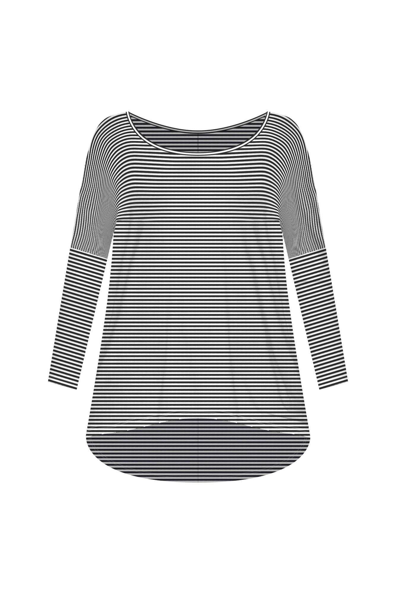 Navy and White Stripe Milan 3/4 Sleeve Top