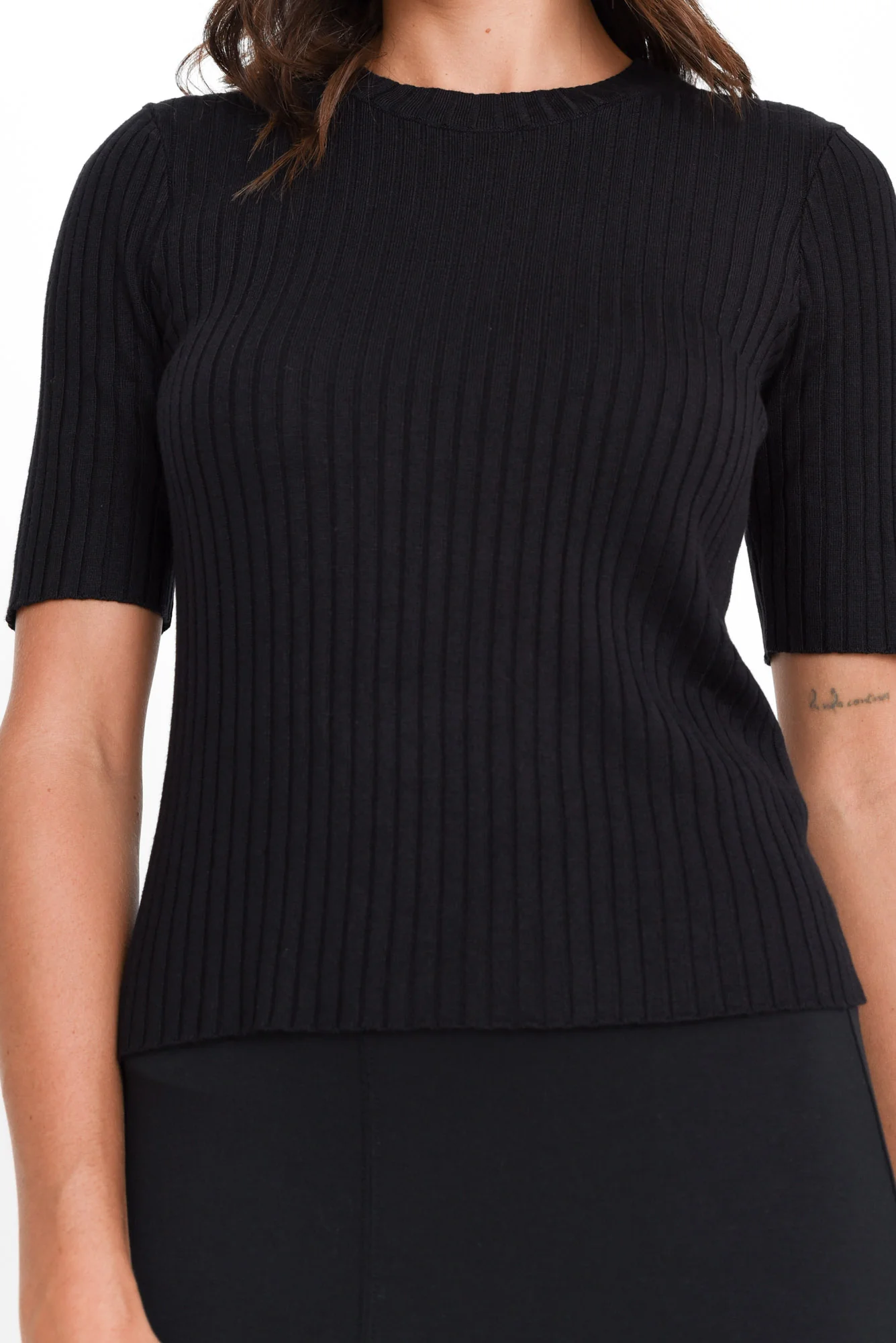 Olivia Black Bamboo Knit Tee