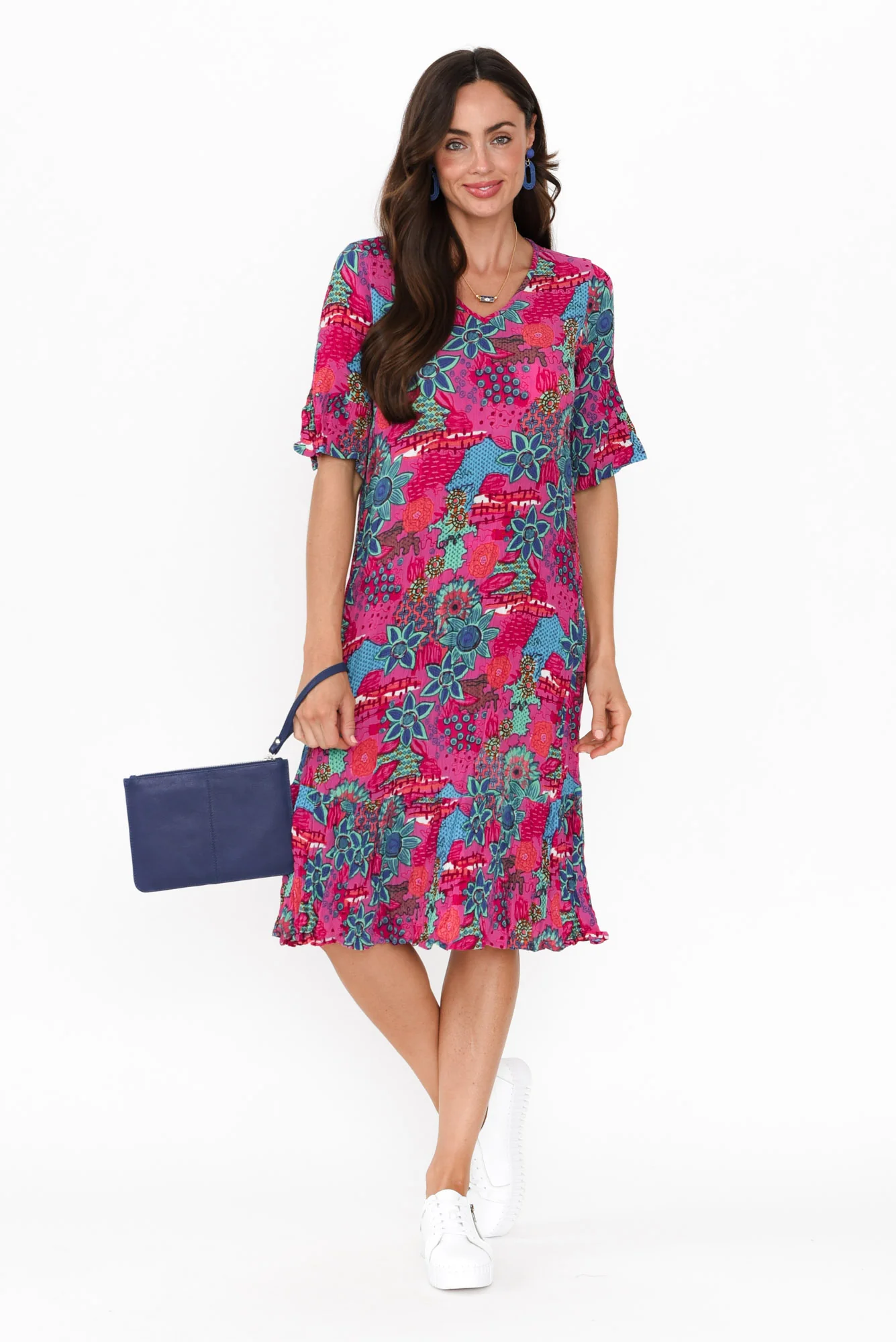 Calla Pink Petal Crinkle Dress