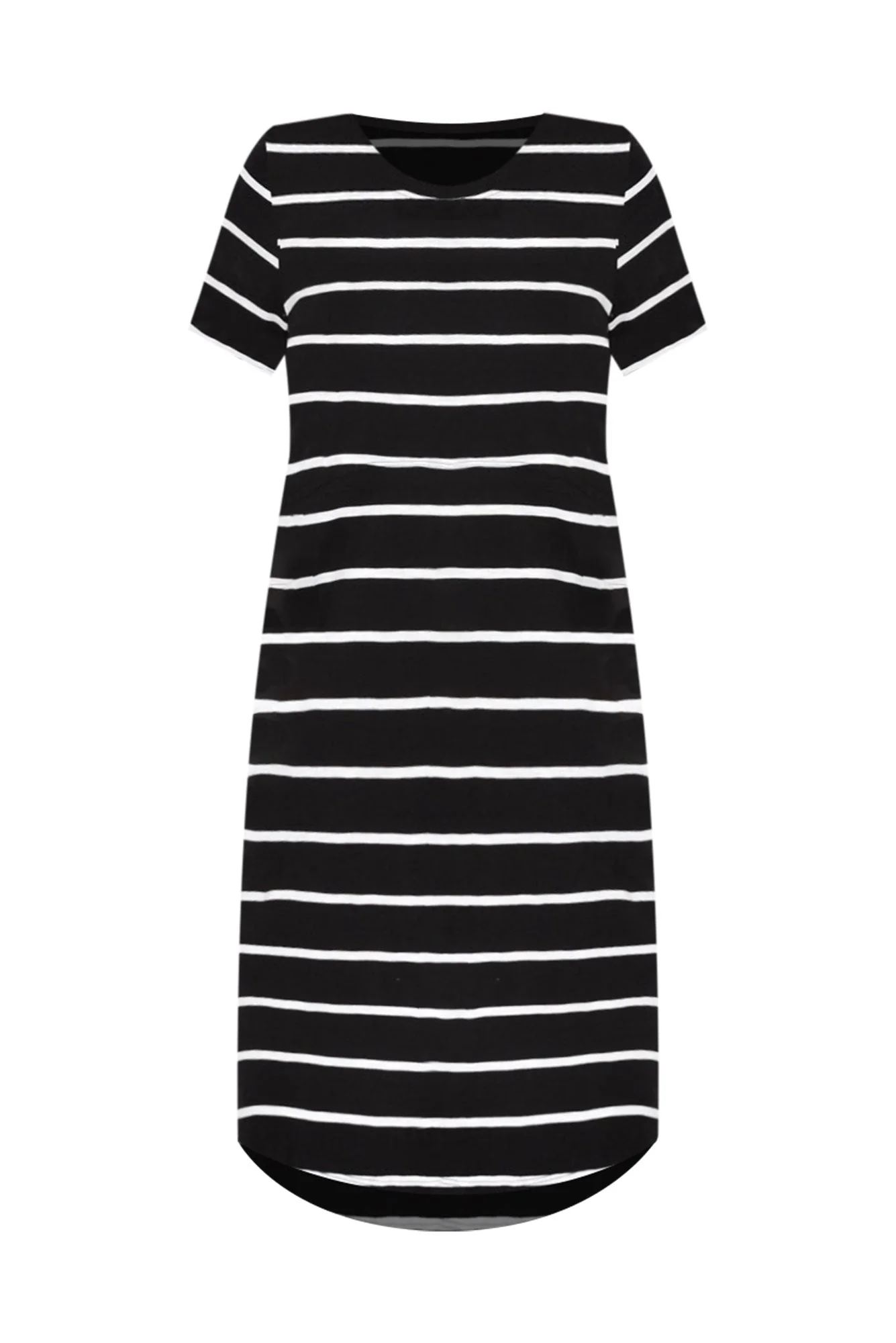 Bay Black Stripe Cotton Tee Dress