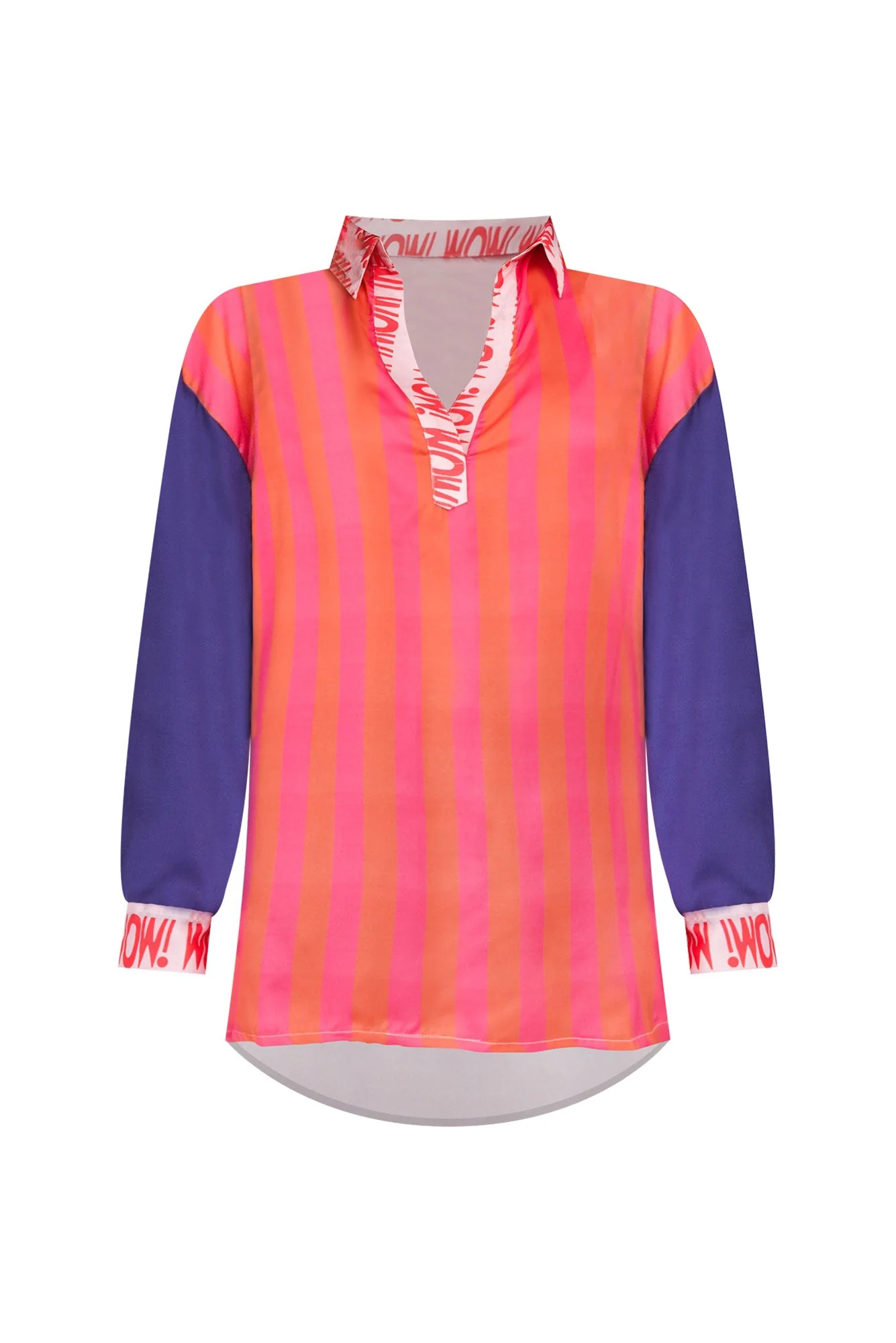 Suzy Pink Splice V Neck Shirt