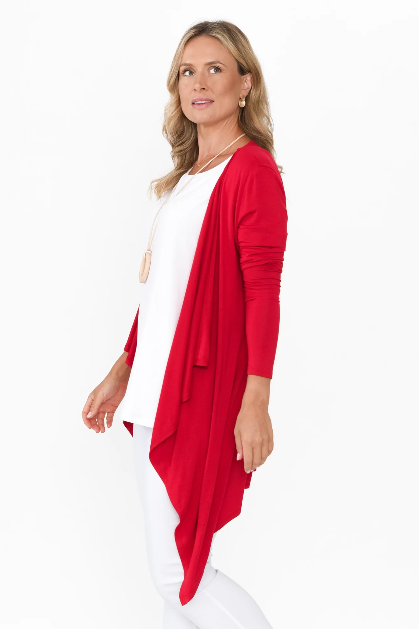 Cherry Bamboo Waterfall Cardigan
