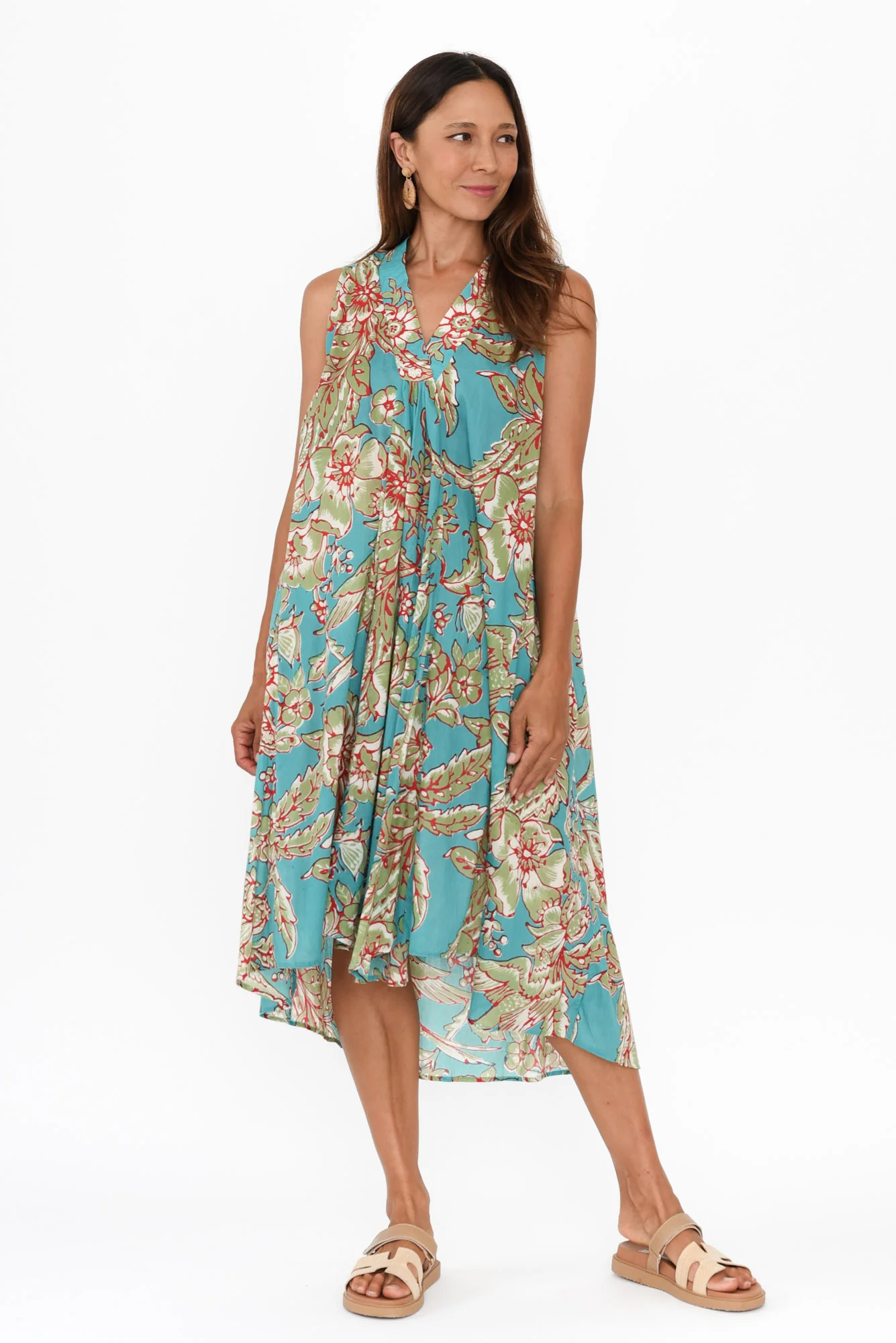 Claudia Blue Garden Cotton Dress