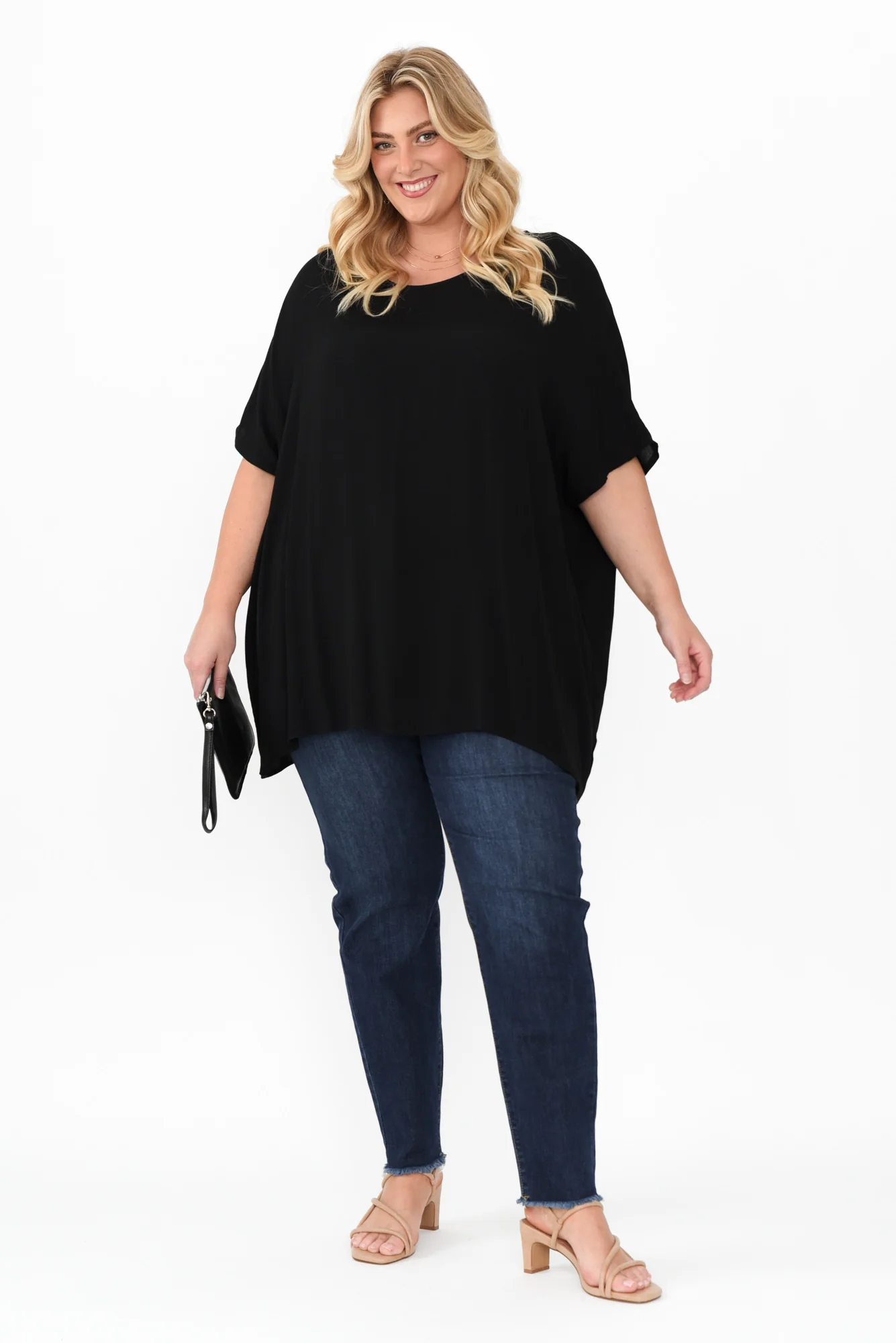 Mali Black Drape Top