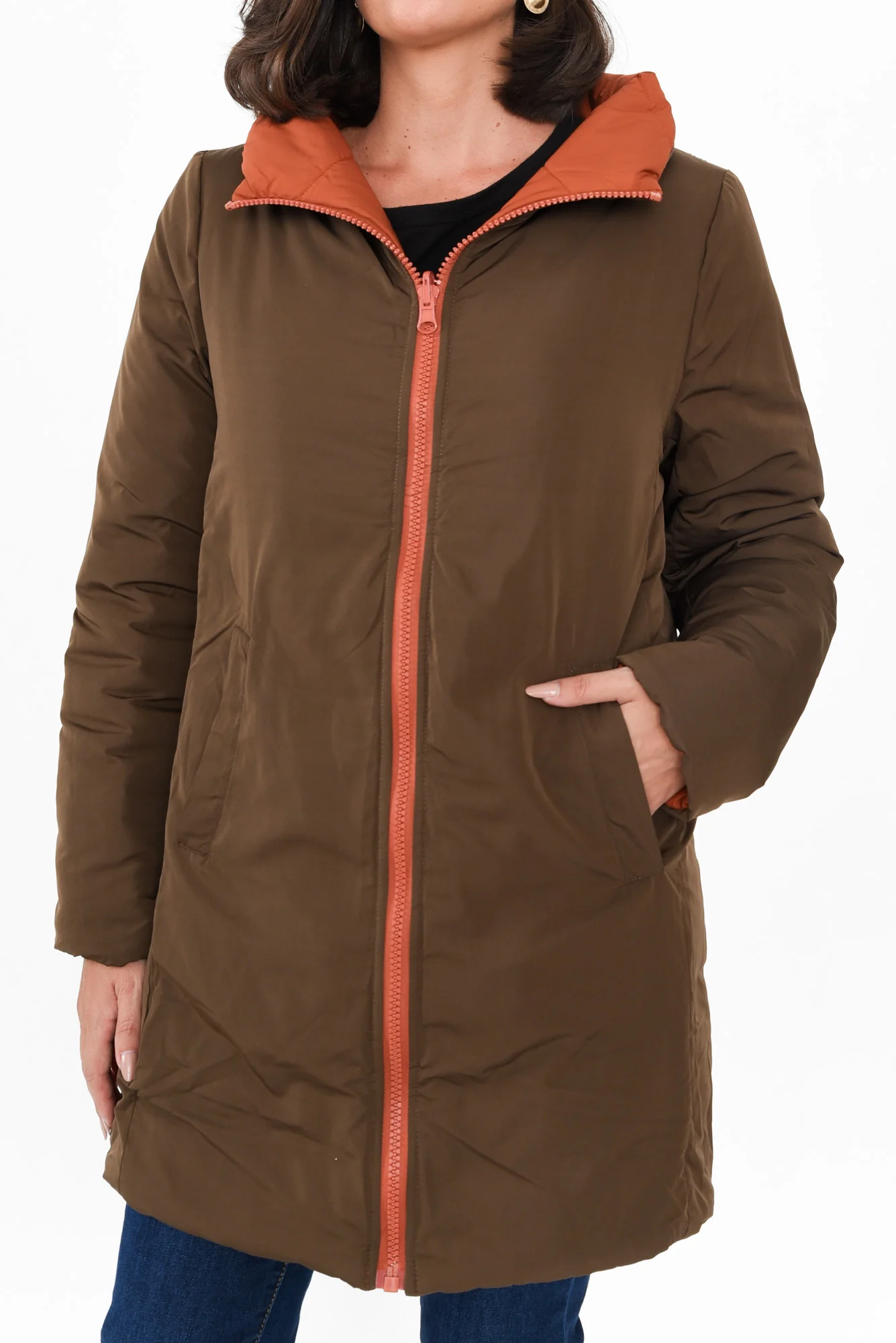 Asuka Rust Reversible Puffer Jacket