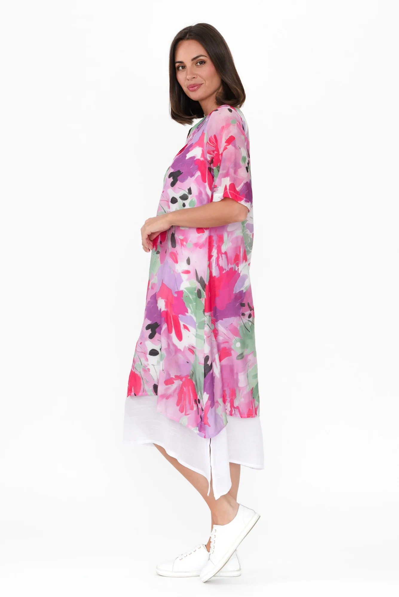 Nala Pink Floral Layers Dress