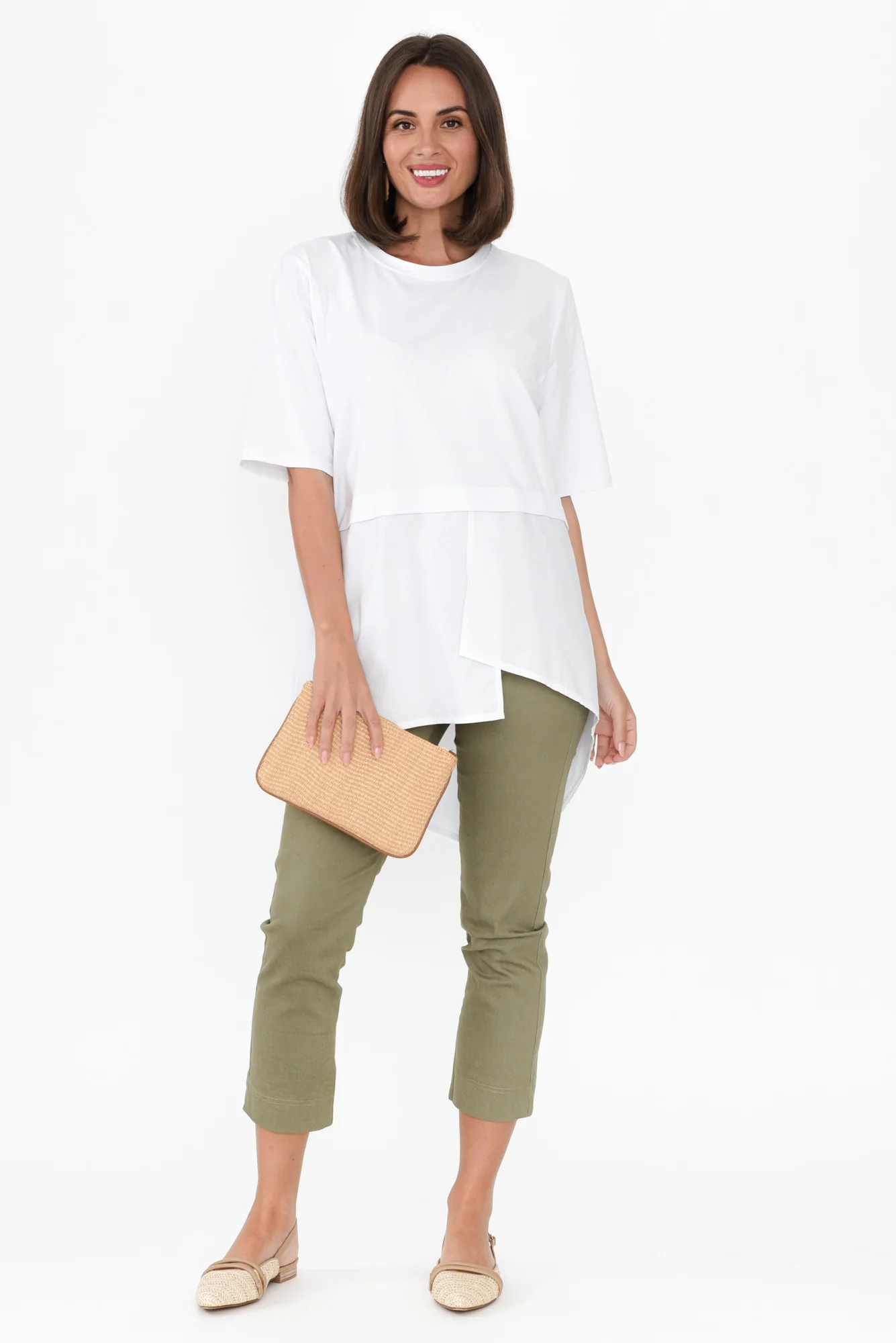 Emberley White Cotton Asymmetrical Top