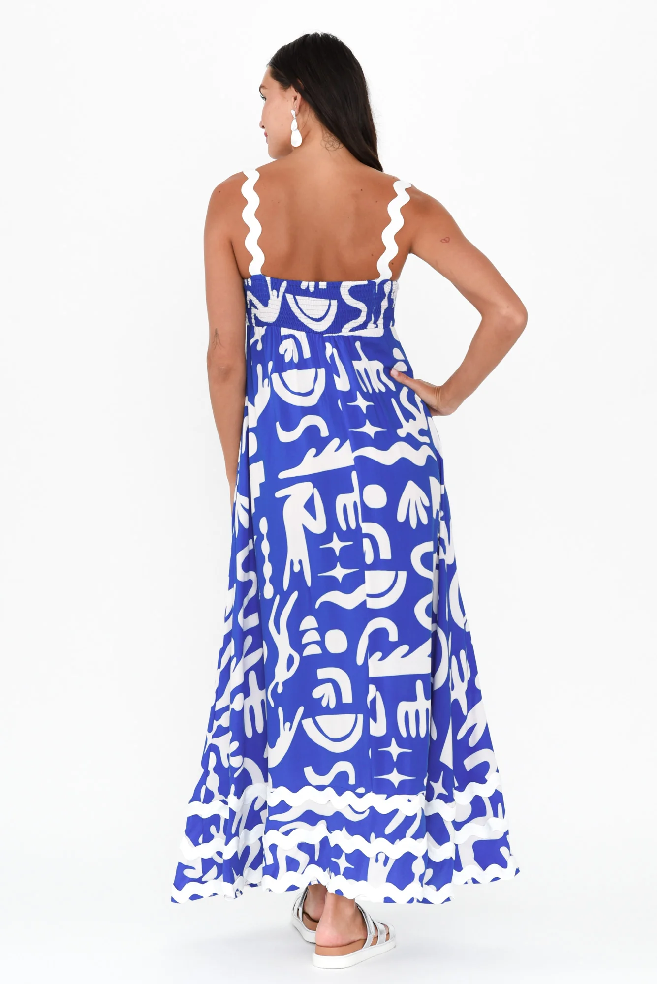 Eda Blue Abstract Maxi Dress