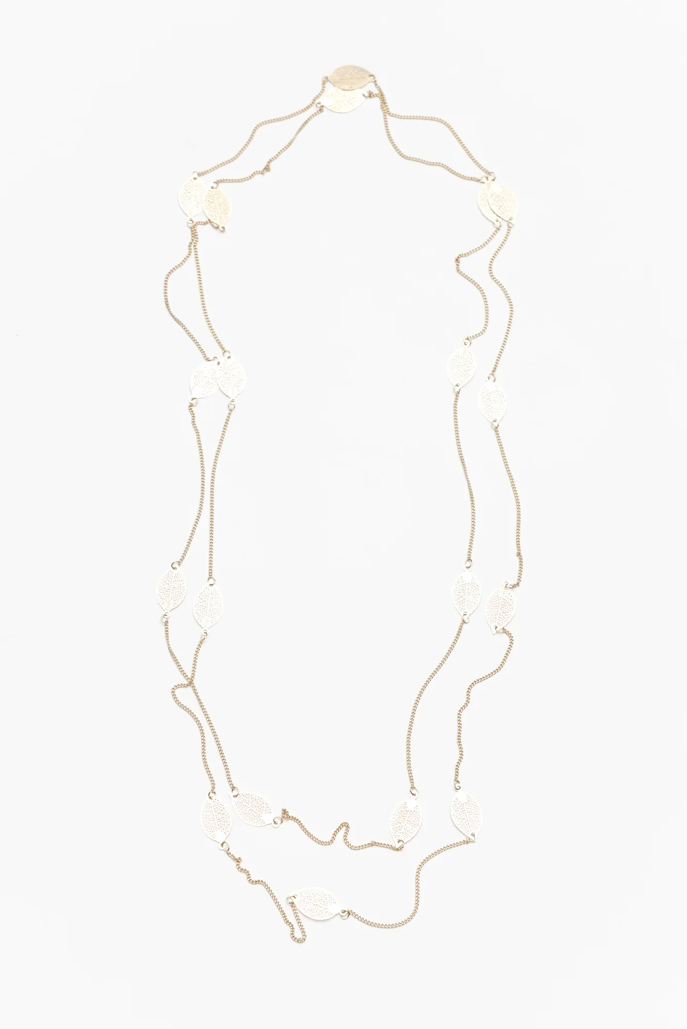 Stem Gold Leaf Fine Chain Necklace