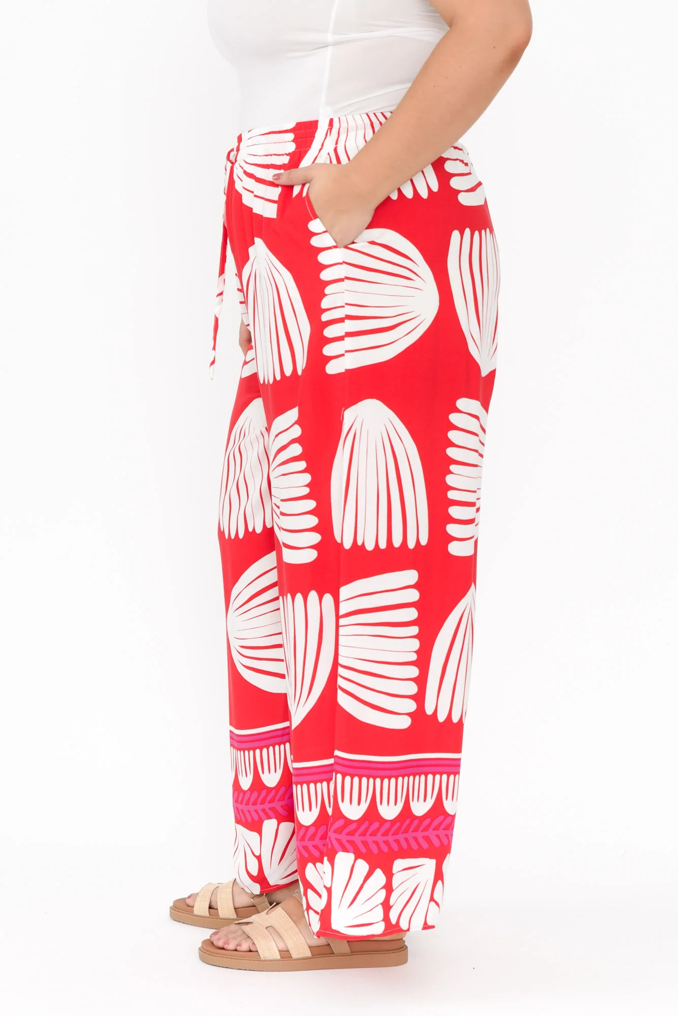 Olinda Red Shell Drawstring Pants