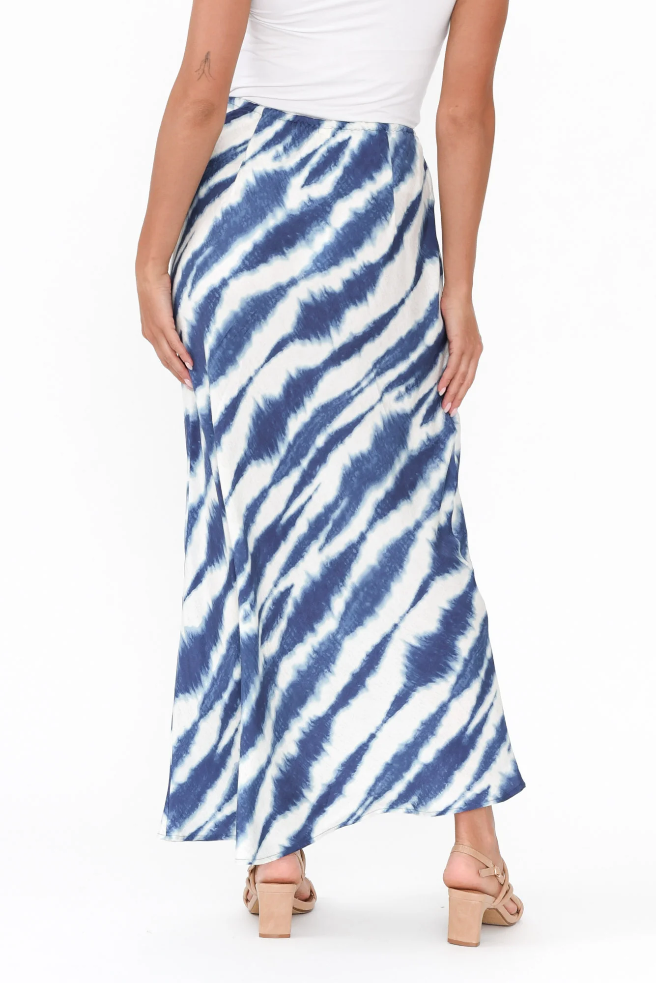 Mae Blue Tie Dye Cupro Skirt