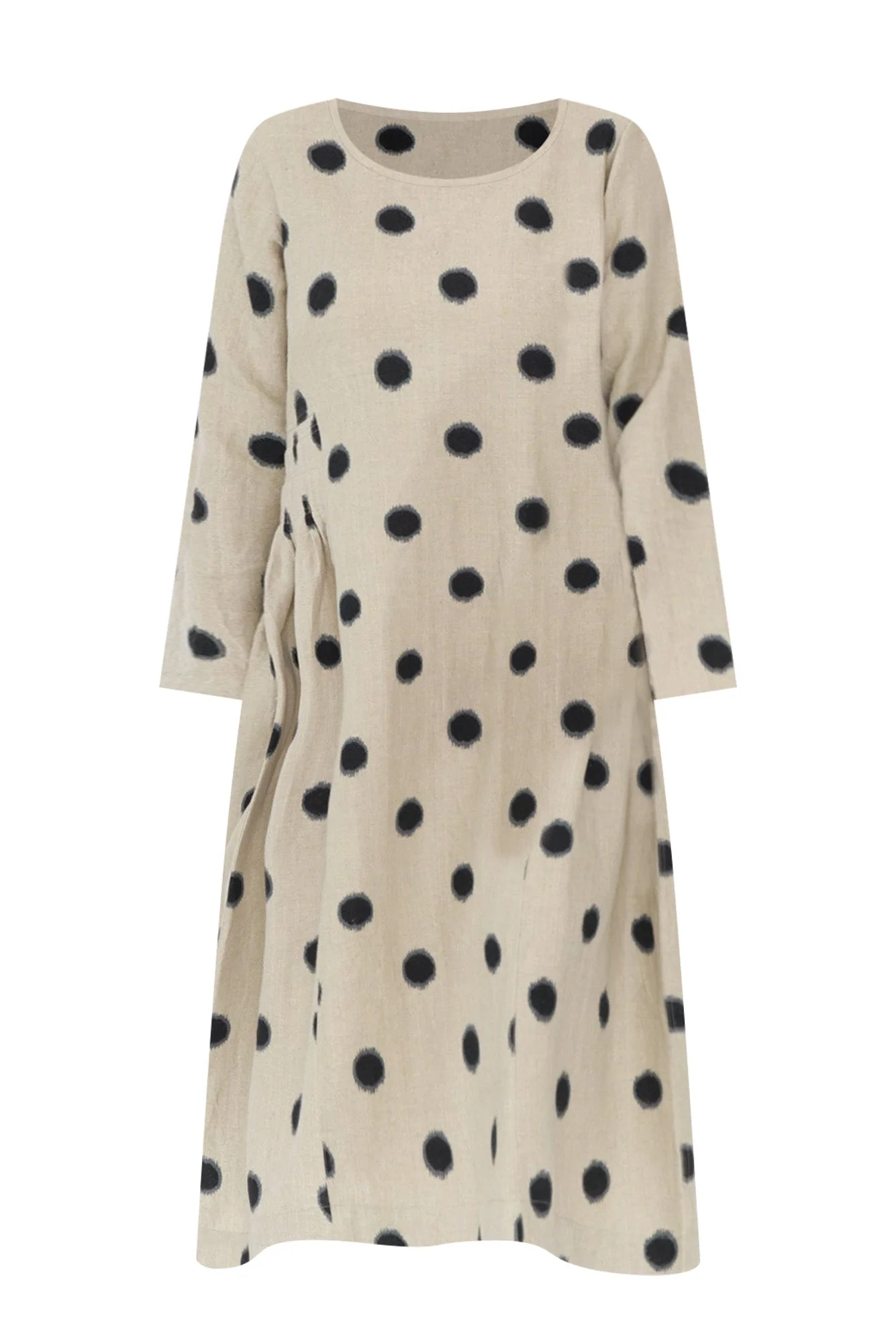 Alpine Navy Spot Cotton Linen Dress