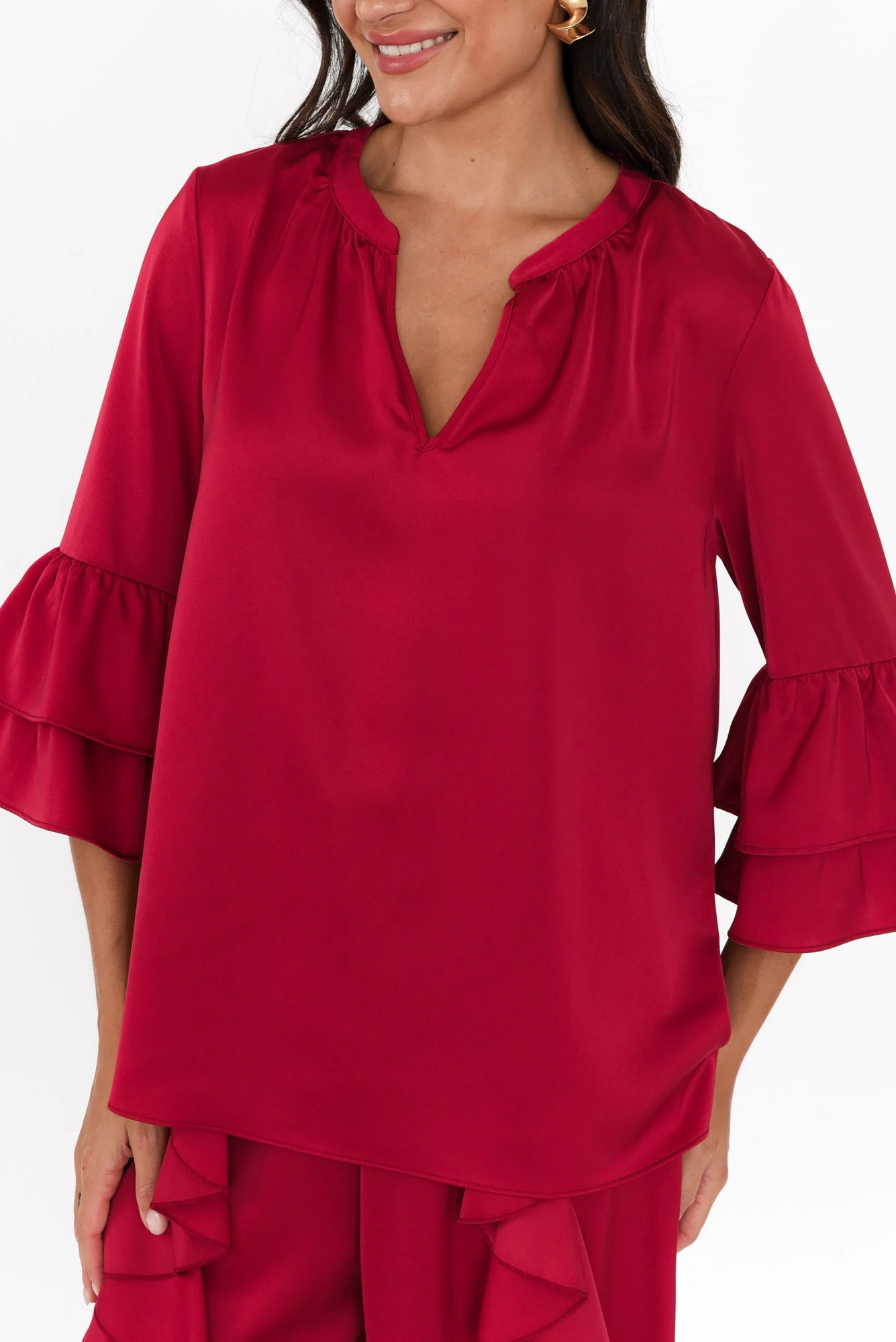 Dancer Red Frill Top