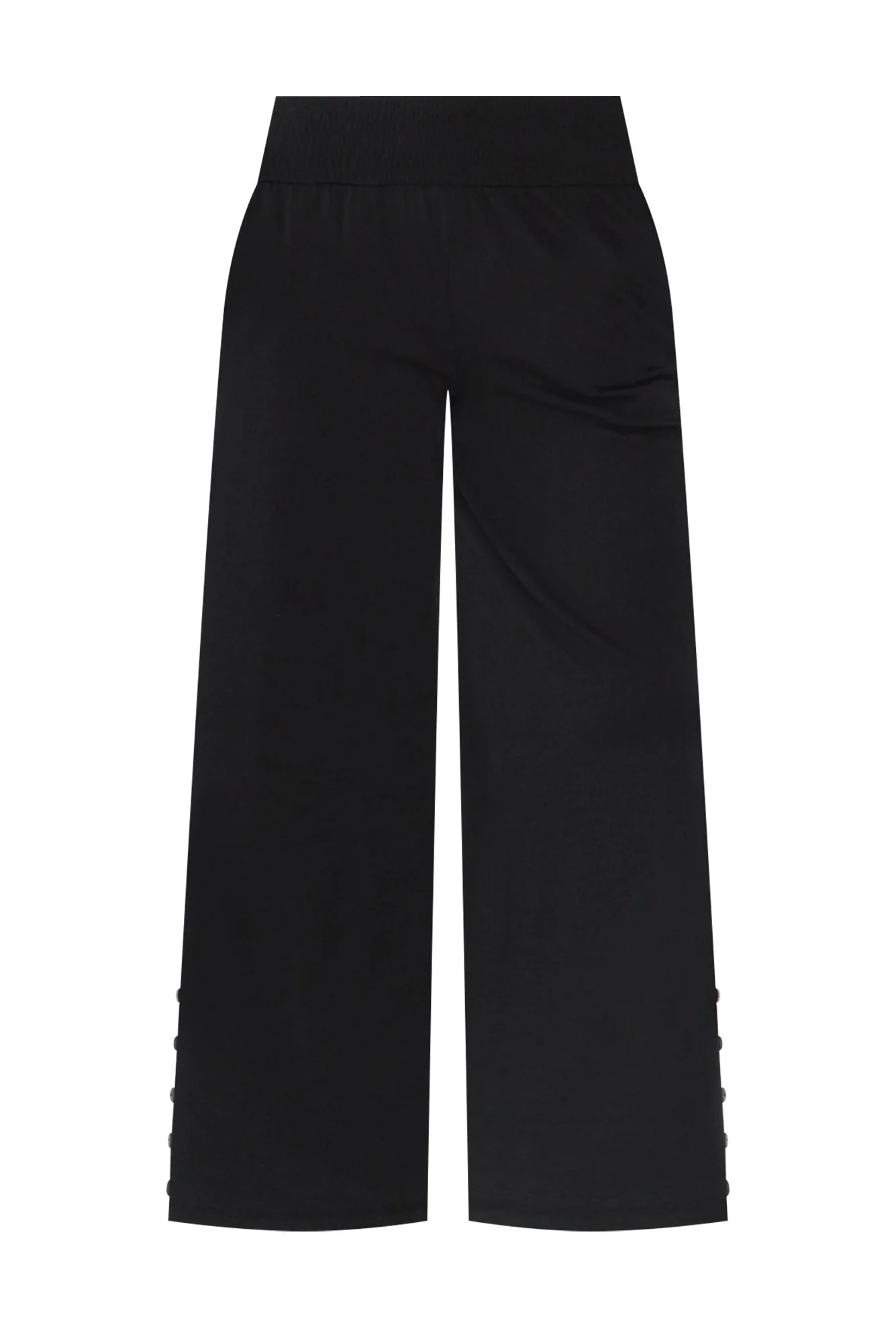 Angelica Black Cotton Shirred Pants
