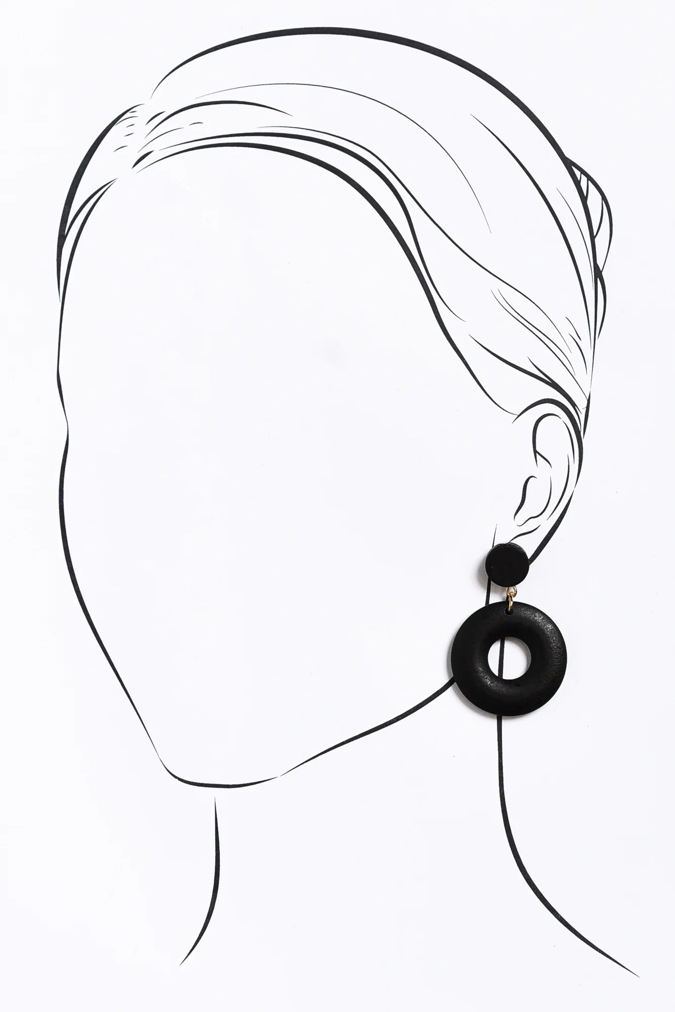 Dia Black Circle Drop Earrings