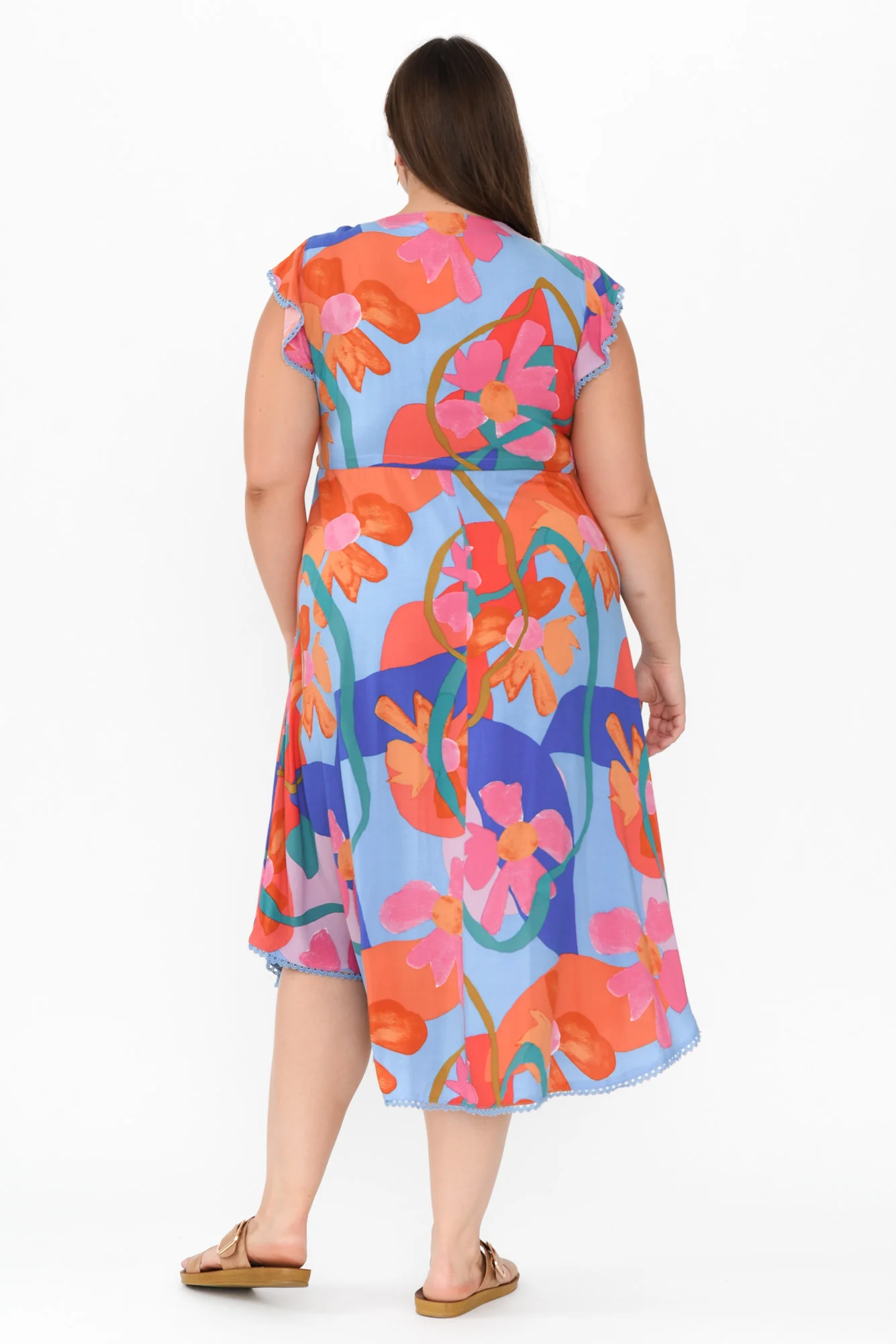Libby Blue Swirl Midi Dress