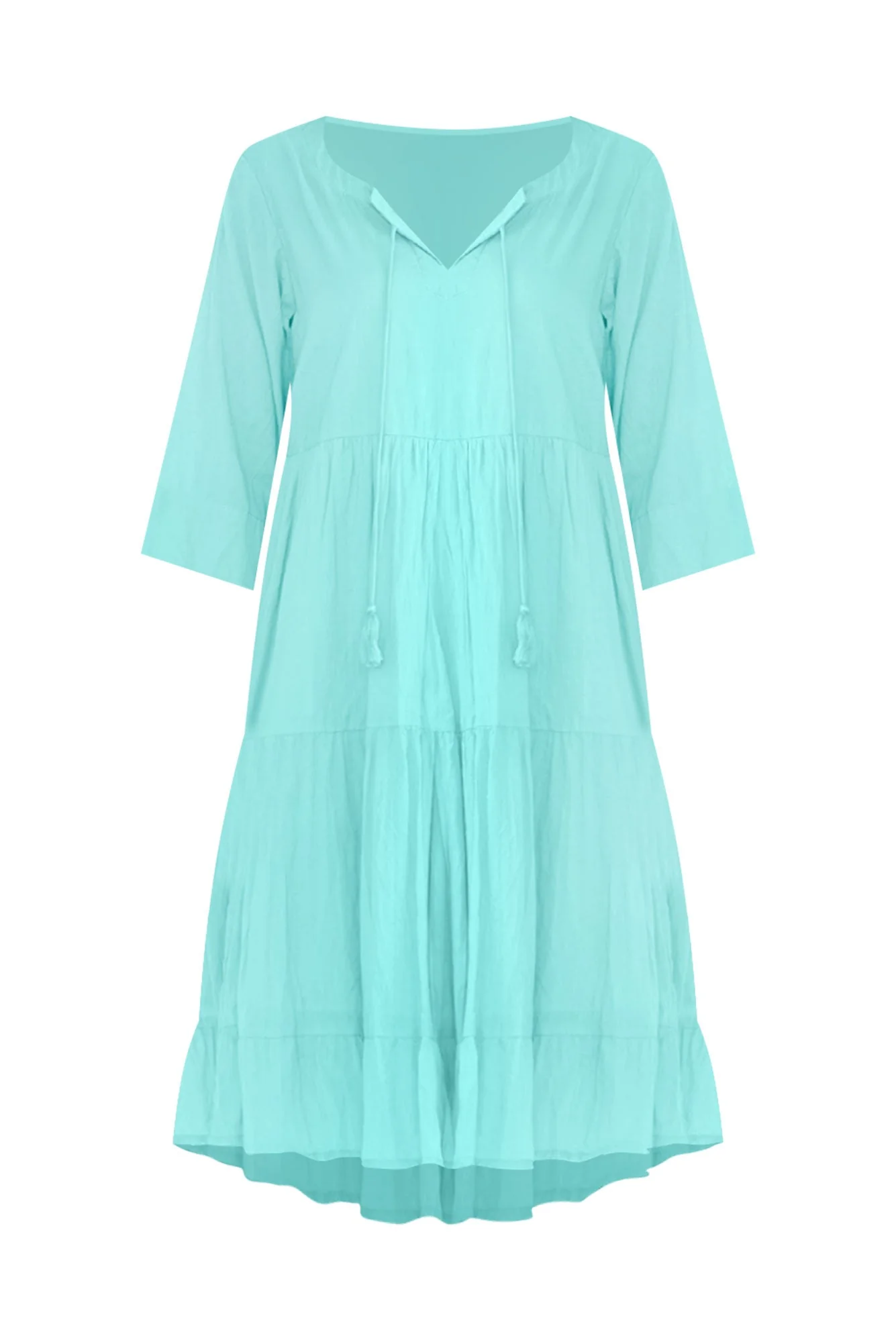 Milana Ice Blue Crinkle Cotton Dress