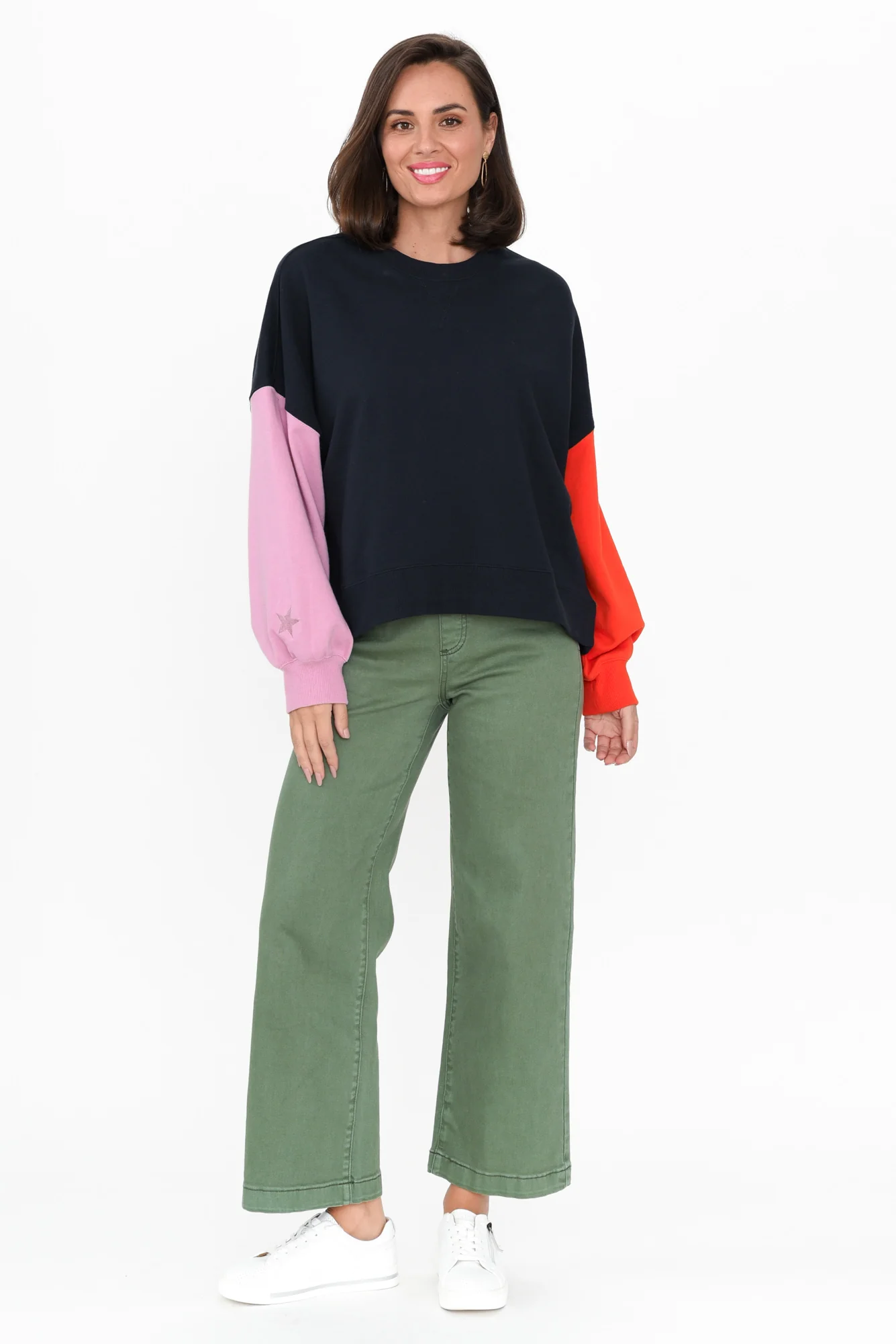 Maddy Khaki Wide Leg Jeans