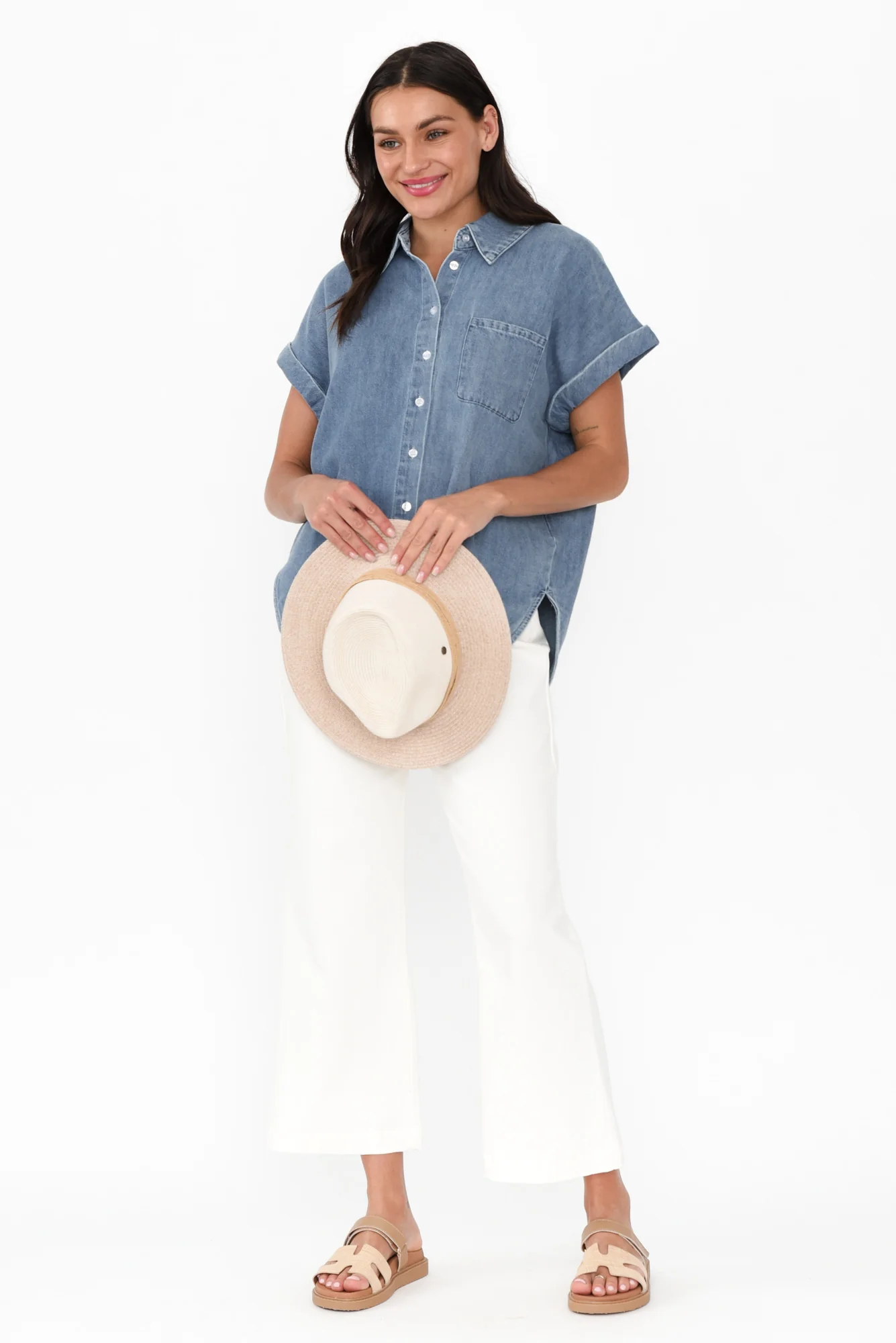 Taylor Blue Denim Collared Shirt