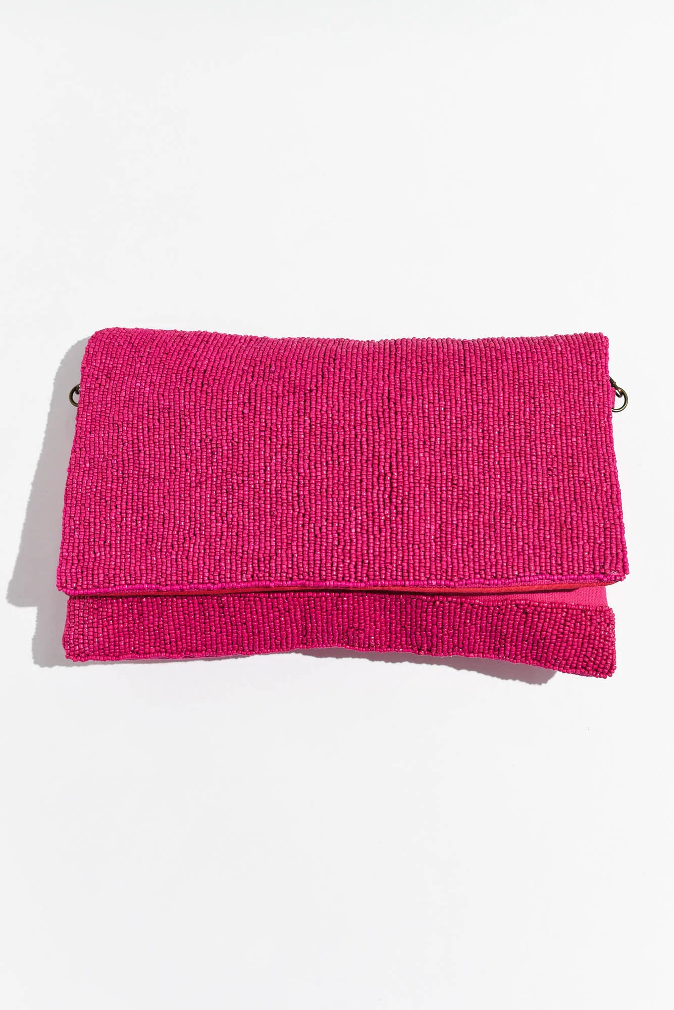 Nerissa Hot Pink Beaded Clutch
