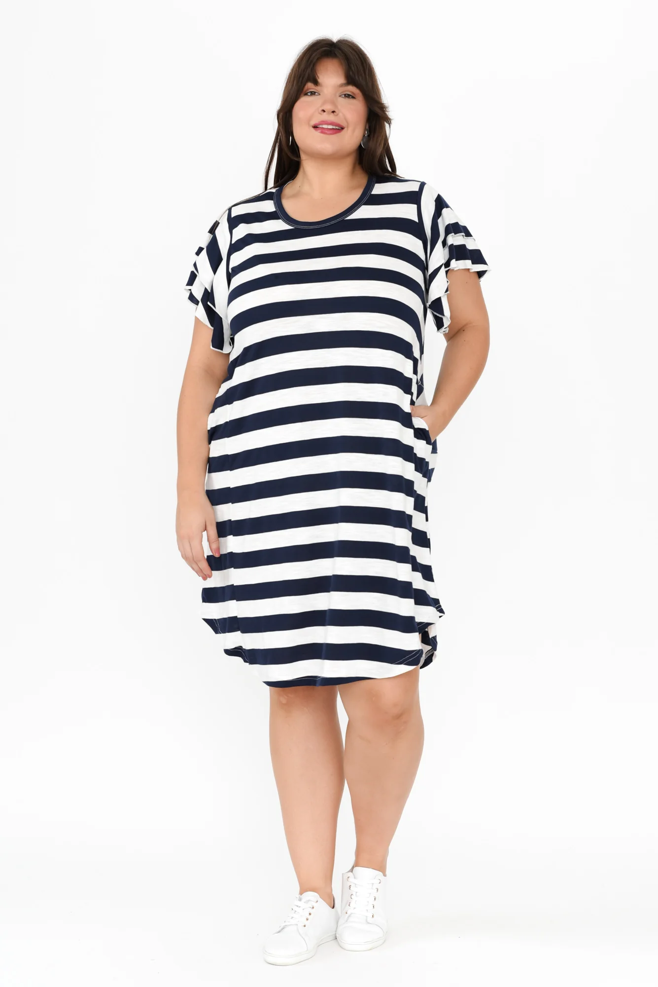 Sydney Blue Stripe Cotton Tee Dress