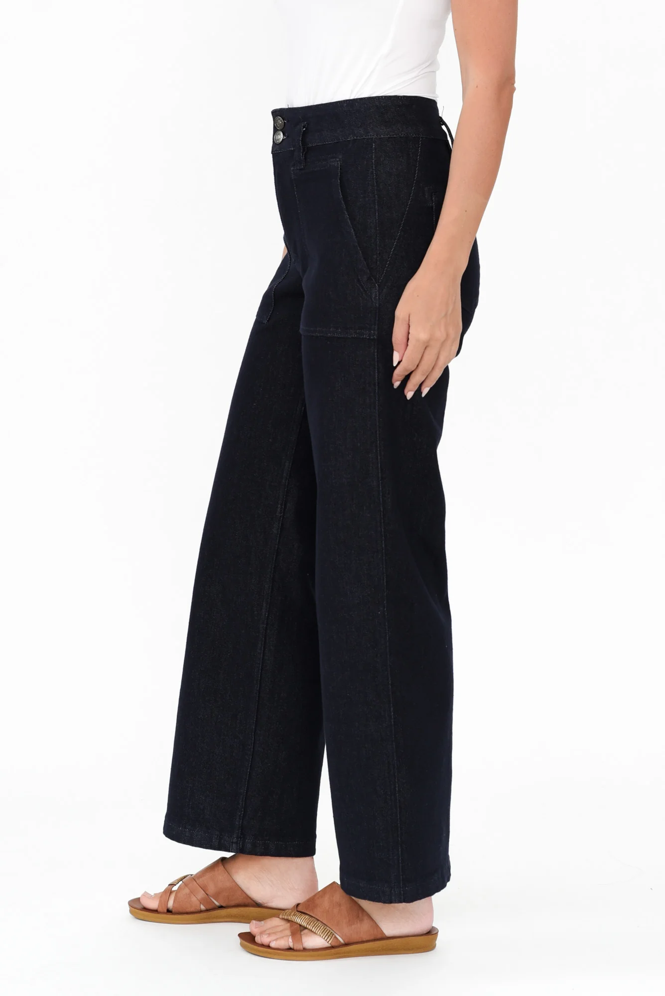 Orwell Dark Blue Wide Leg Jeans