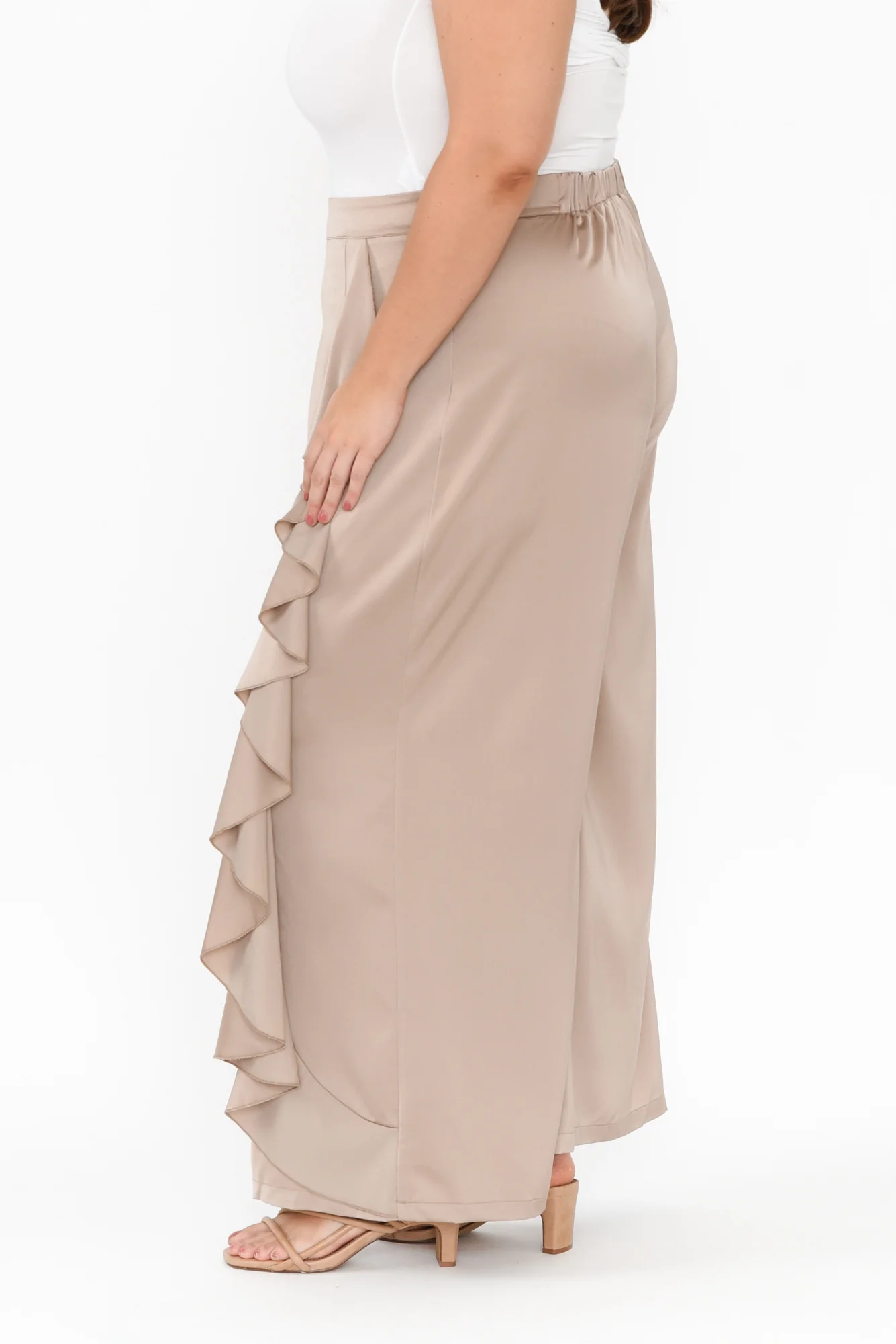 Dancer Taupe Ruffle Pants