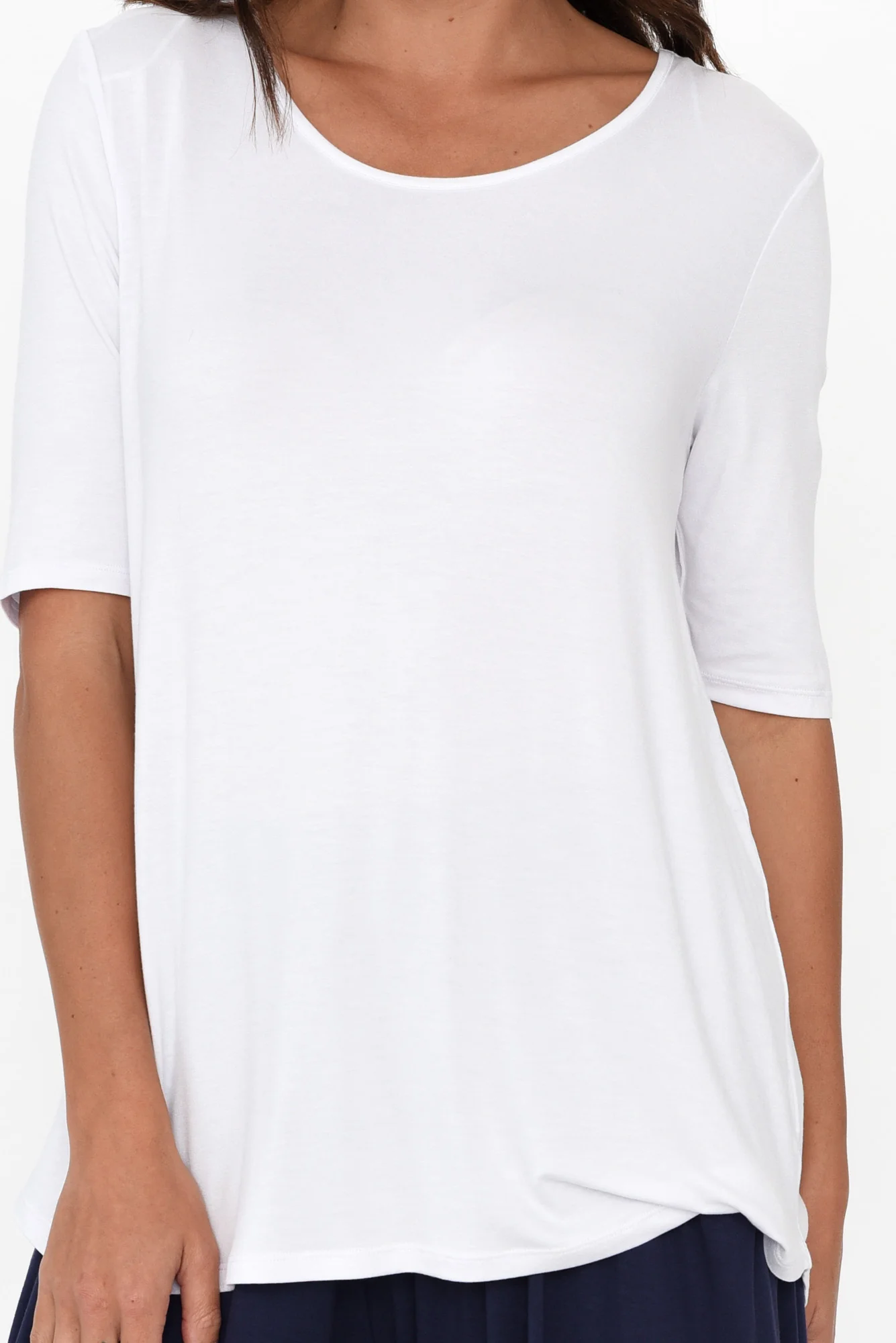 Maya White Half Sleeve Tee