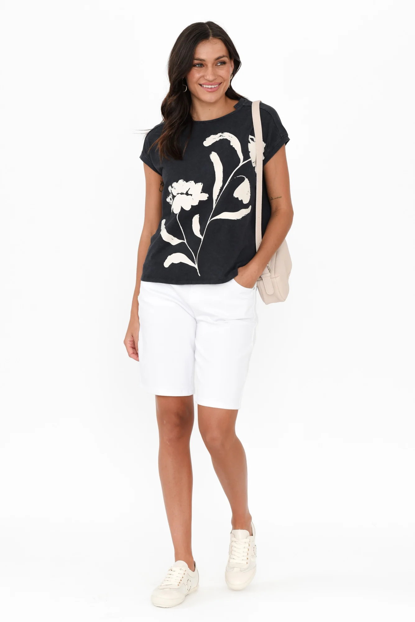 Freydis Navy Flower Shell Tee