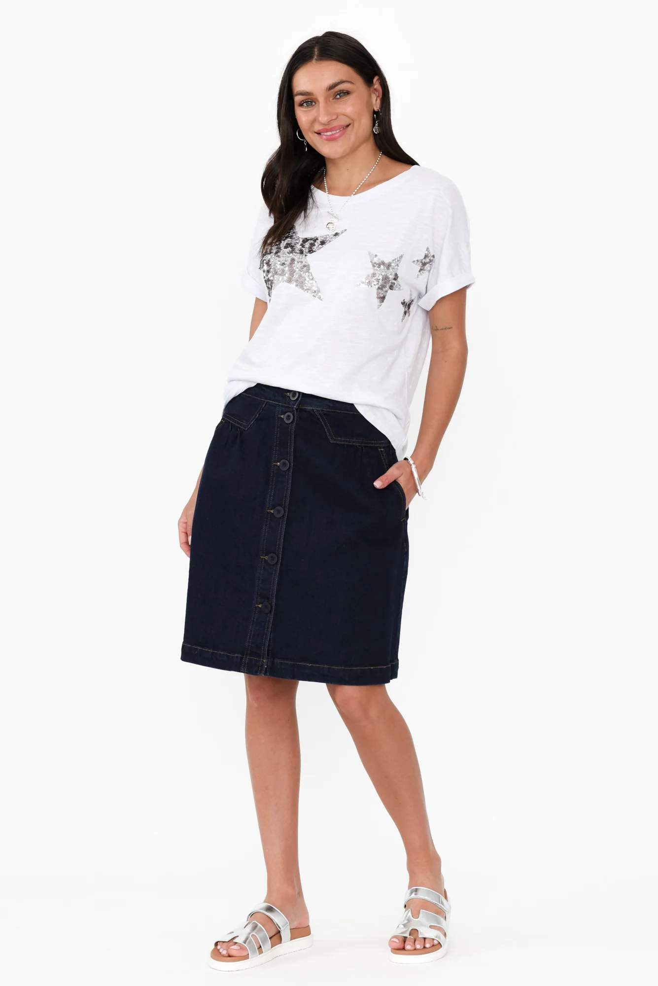 Hailey Silver Star Cotton Tee