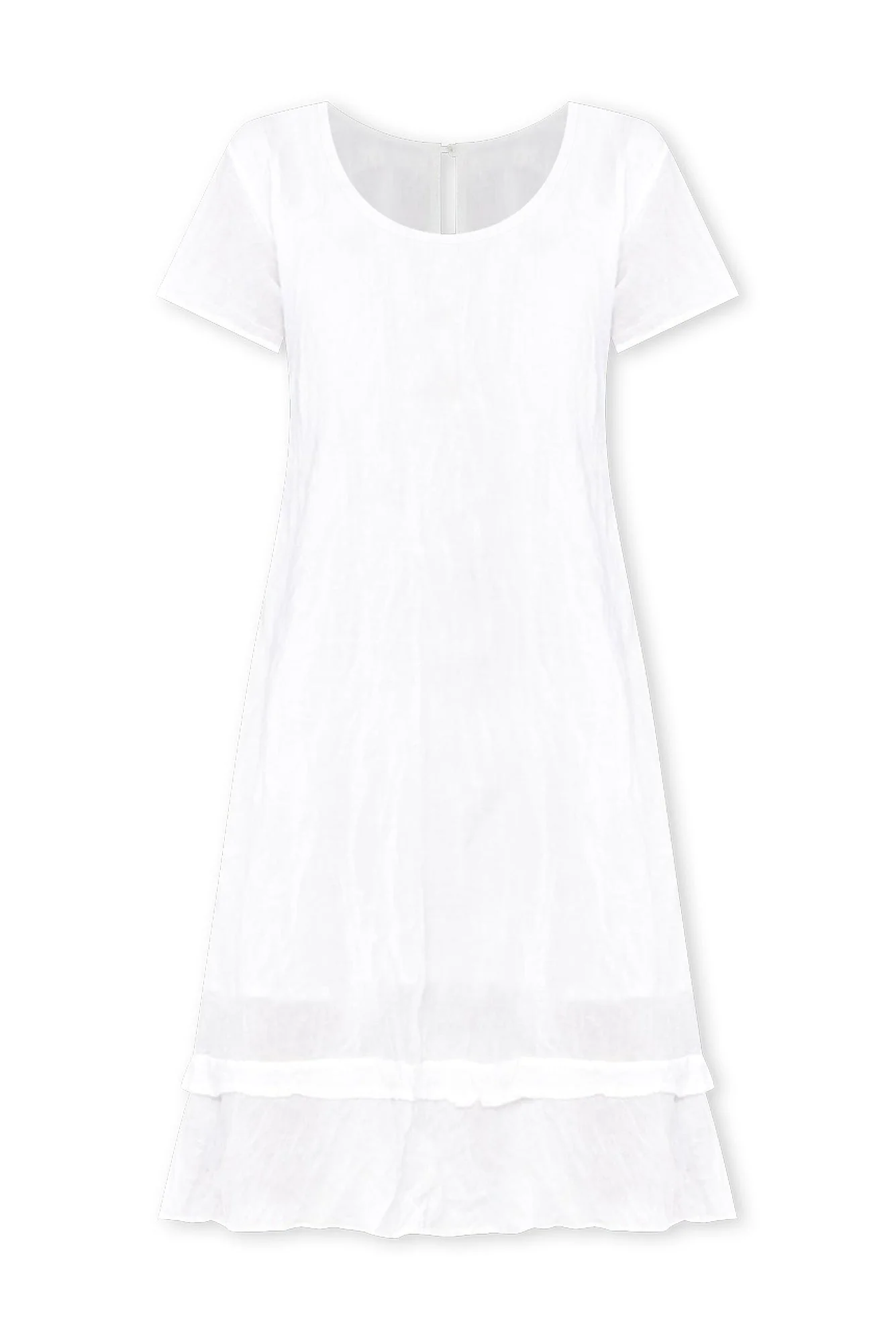 Lauren White Crinkle Cotton Dress