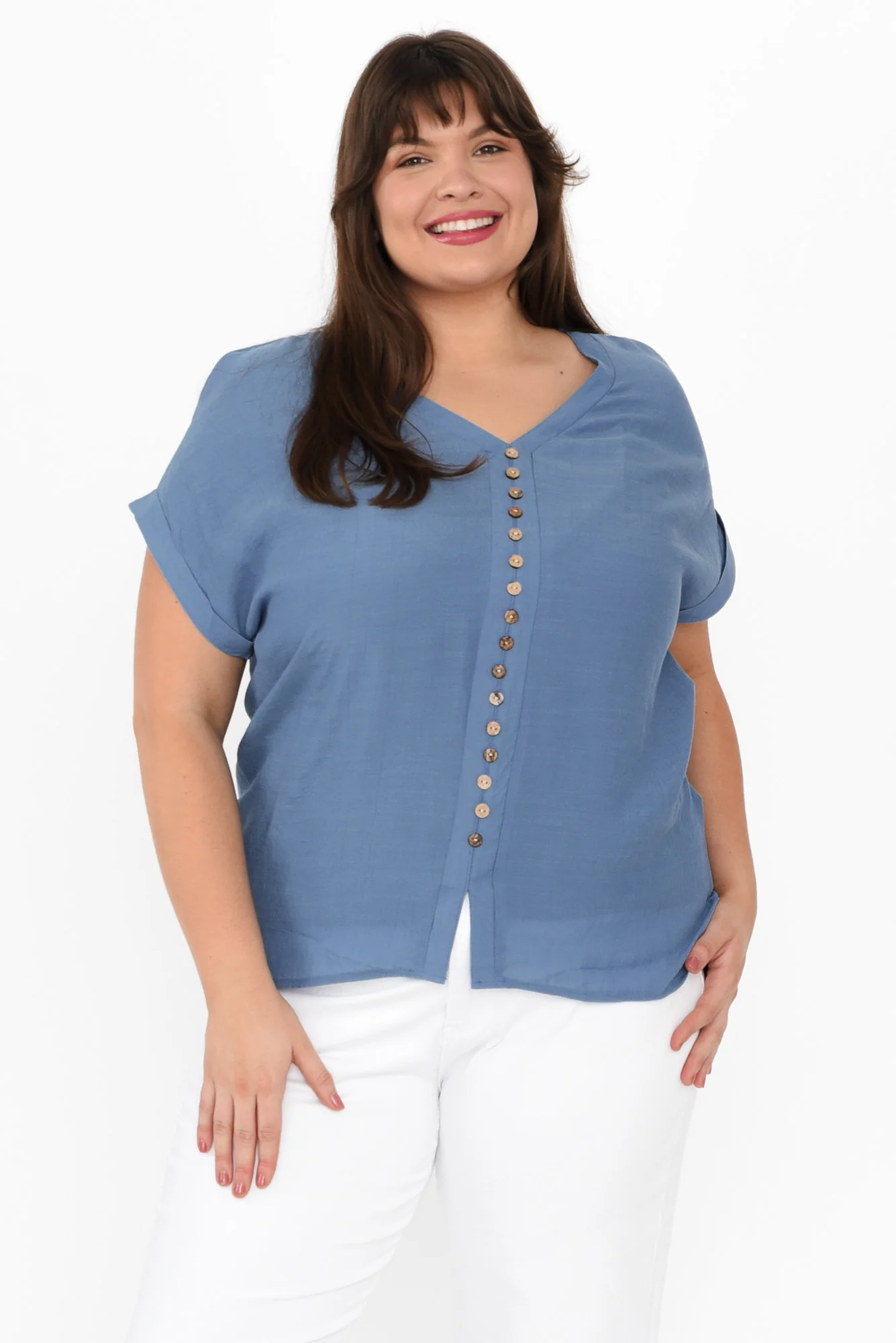 Miray Steel Button Top