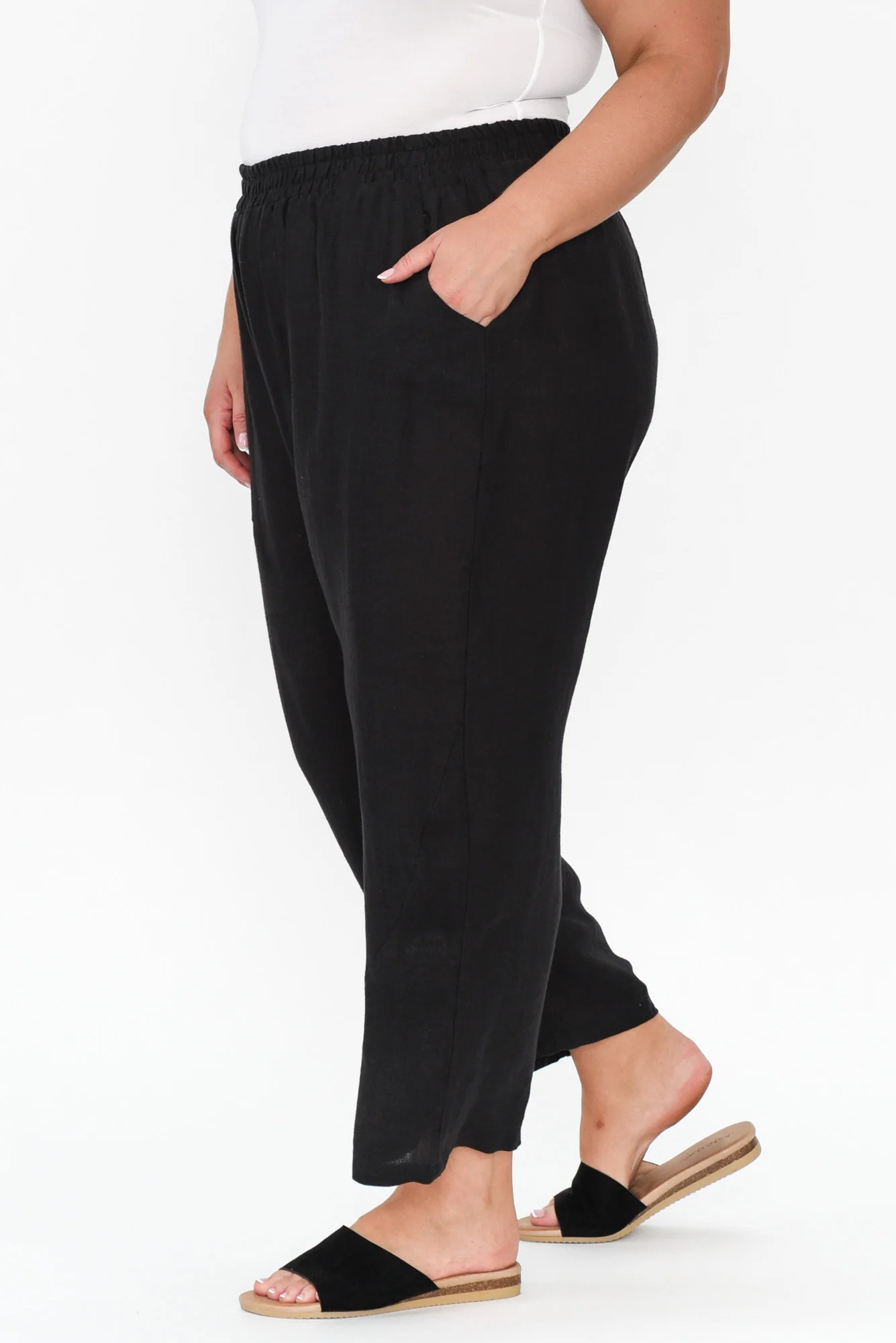 Ataya Black Linen Pants
