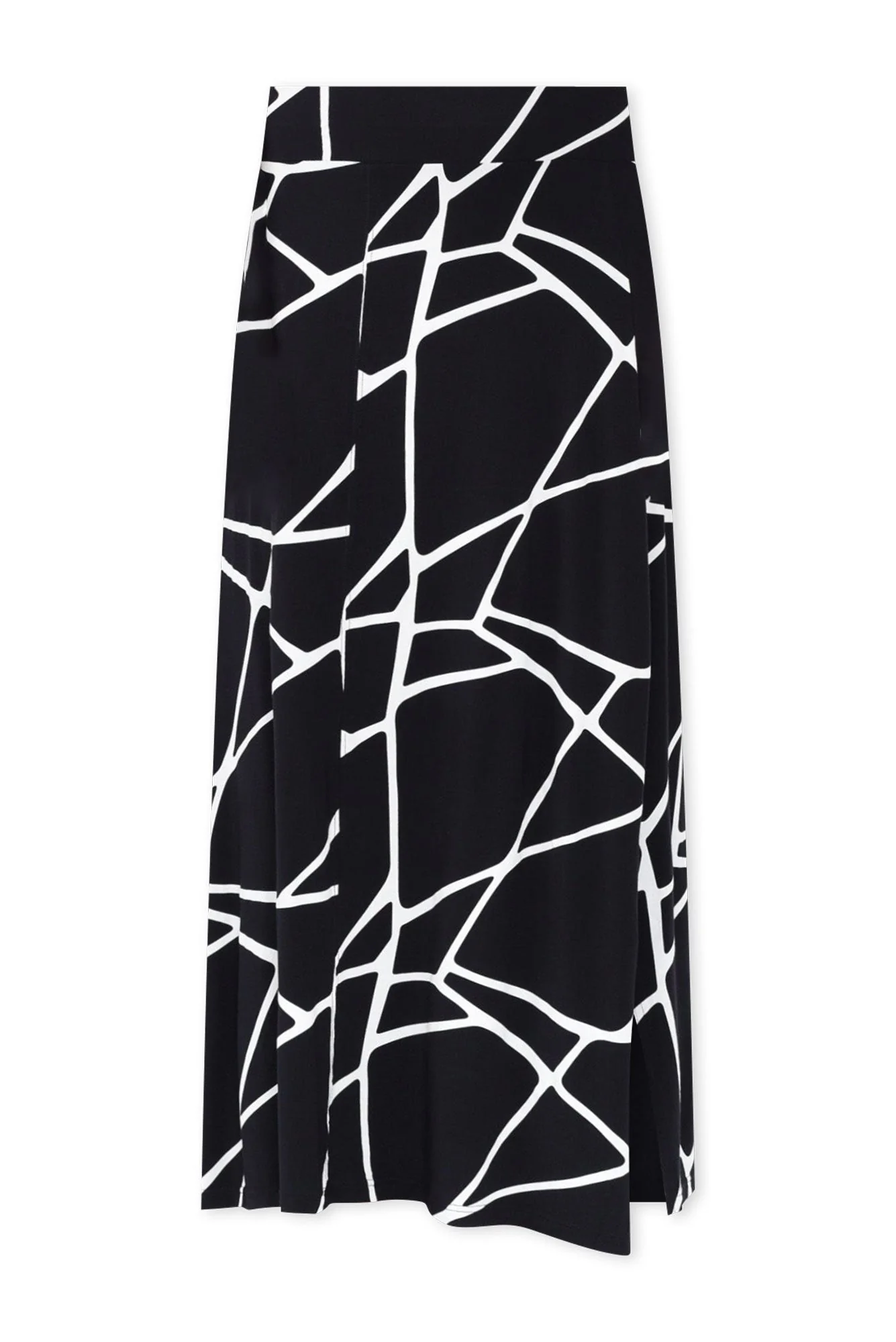 Navy Marble Micro Modal Long Panel Skirt