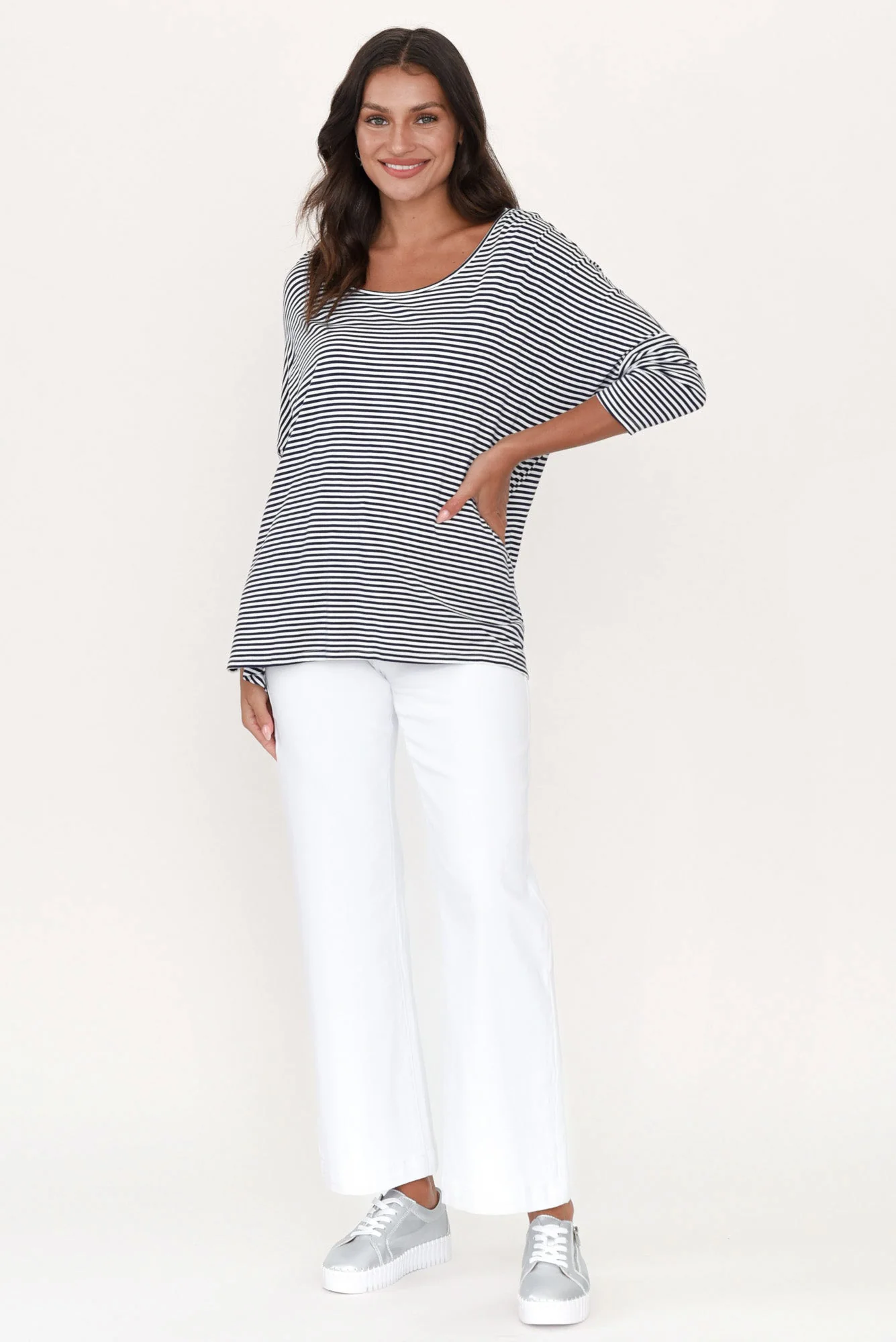 Retro White Wide Leg Jeans