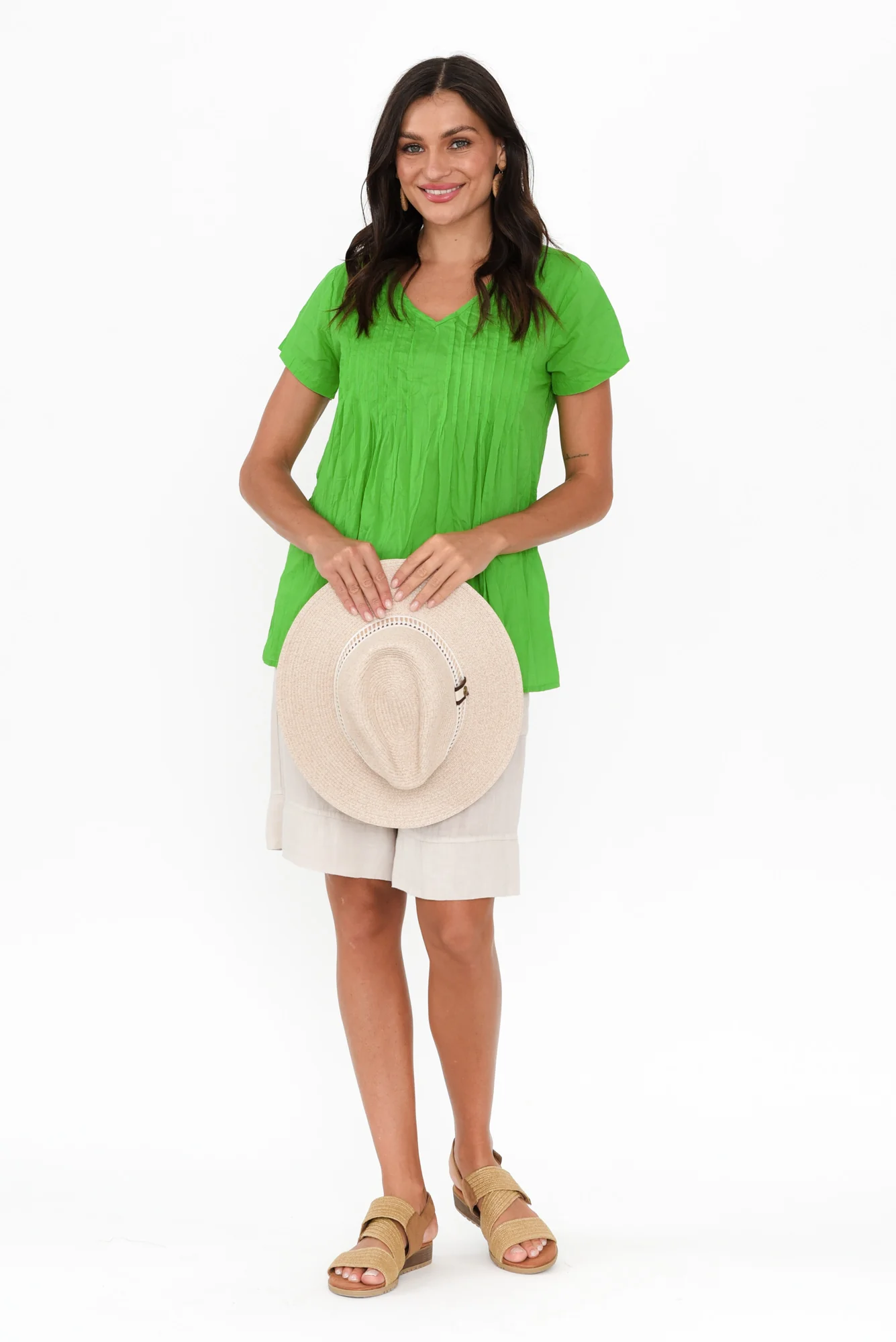 Oxley Beige Linen Pocket Shorts