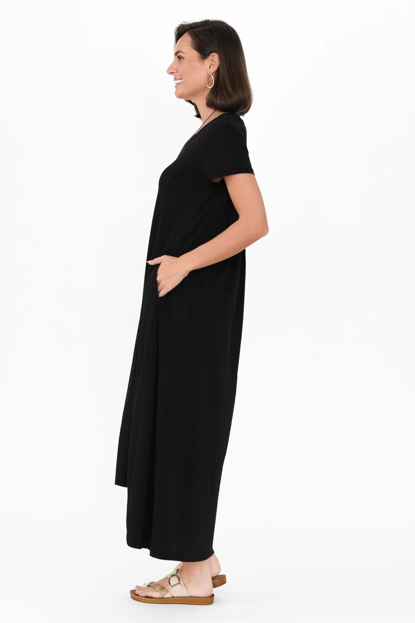 Patrick Black Cotton Pocket Dress