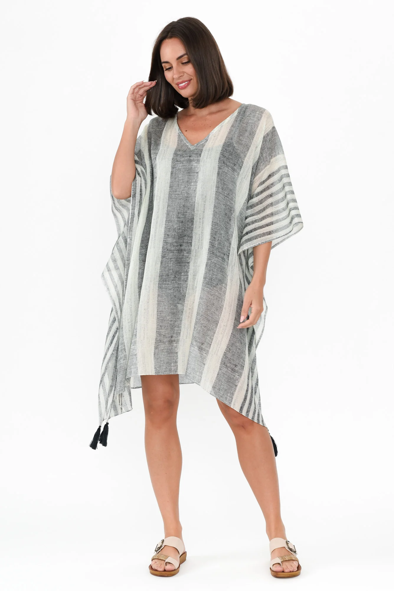 Stella Navy Stripe Cotton Kaftan