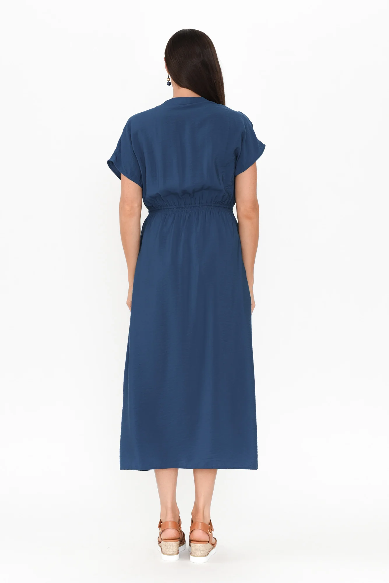 Simone Blue Button Dress