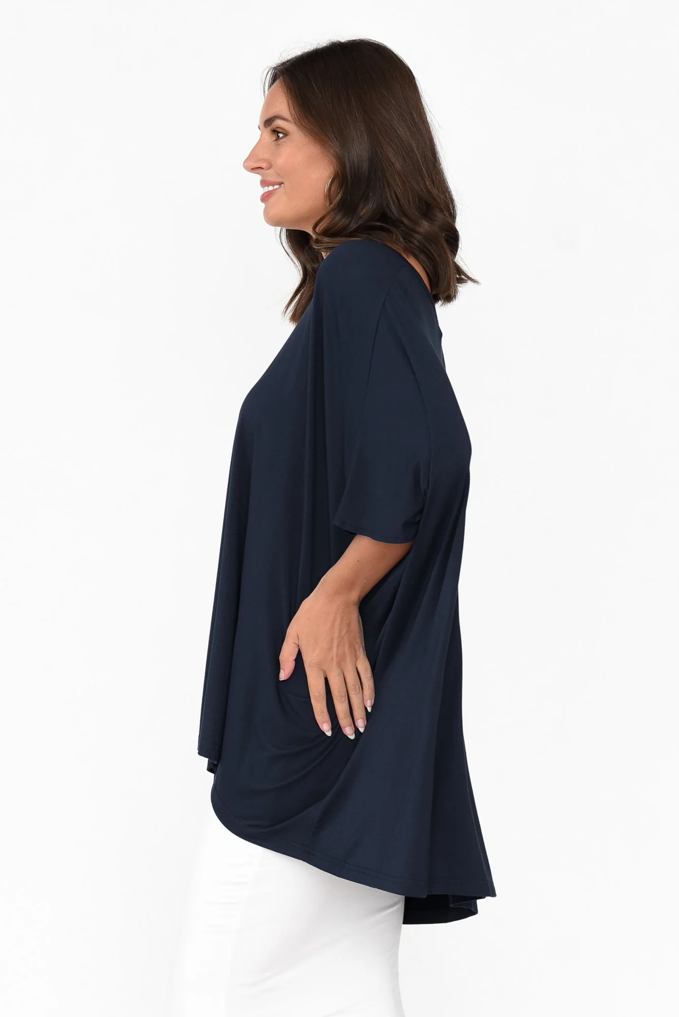 Sorronda Navy Bamboo Batwing Top