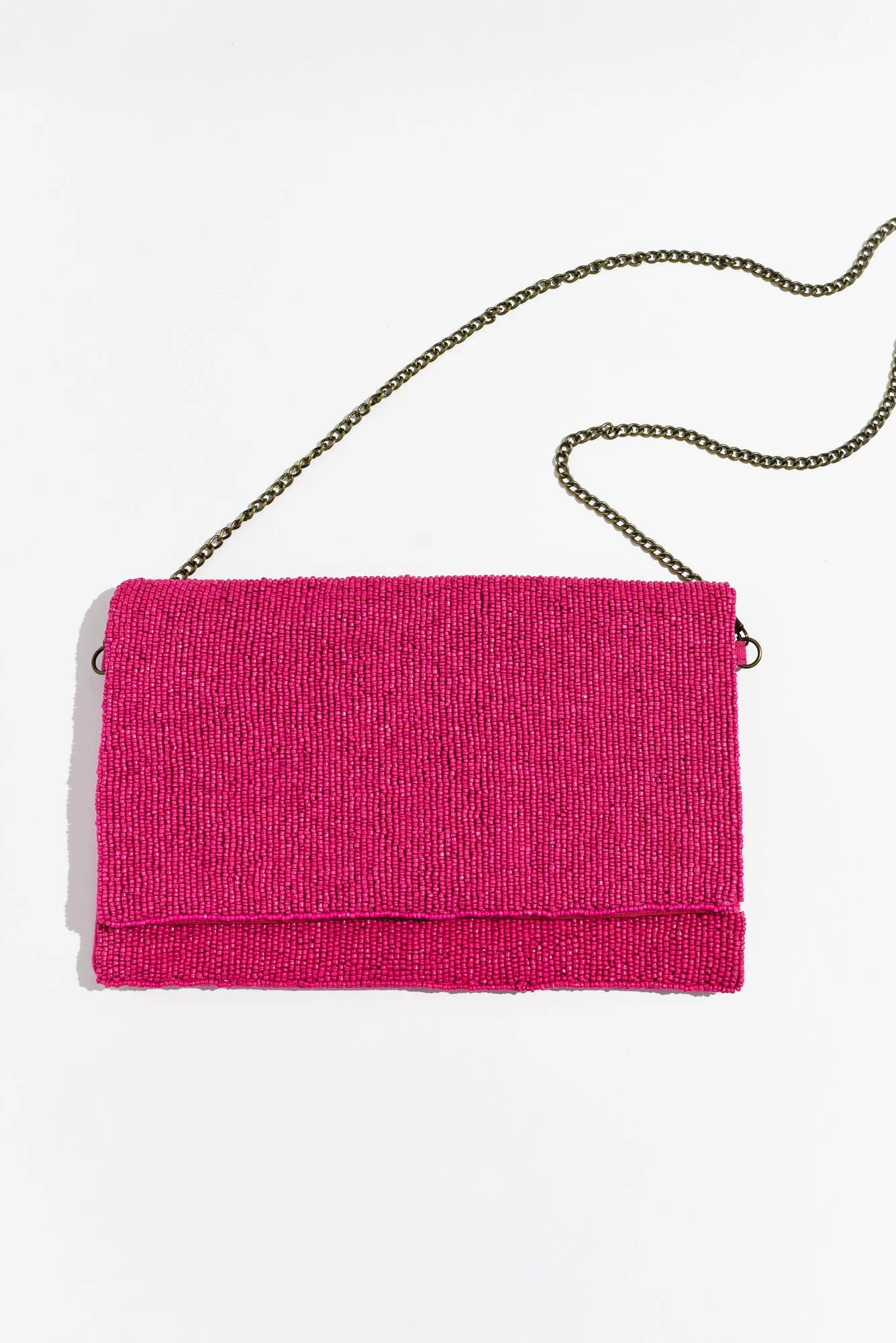 Nerissa Hot Pink Beaded Clutch