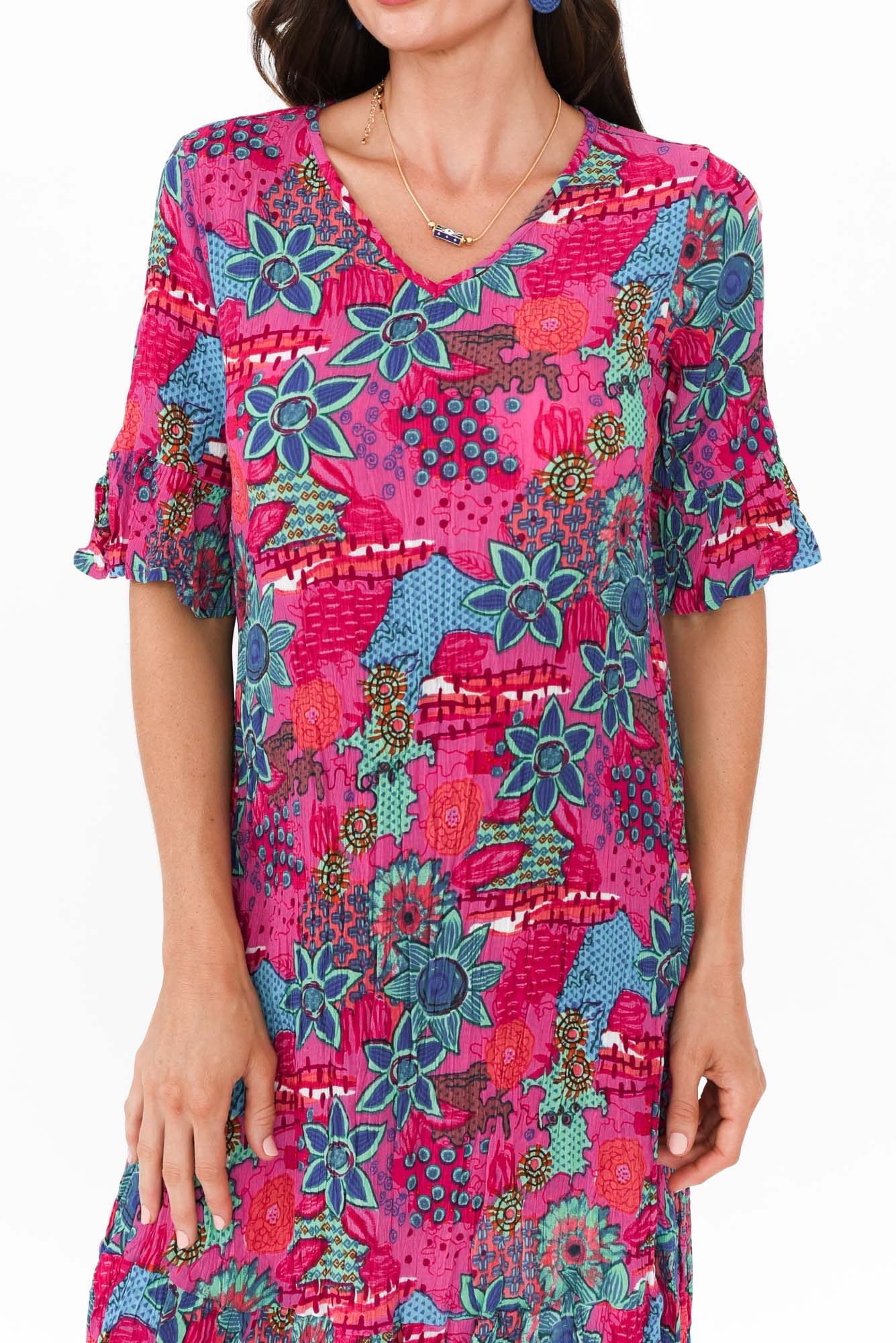 Calla Pink Petal Crinkle Dress