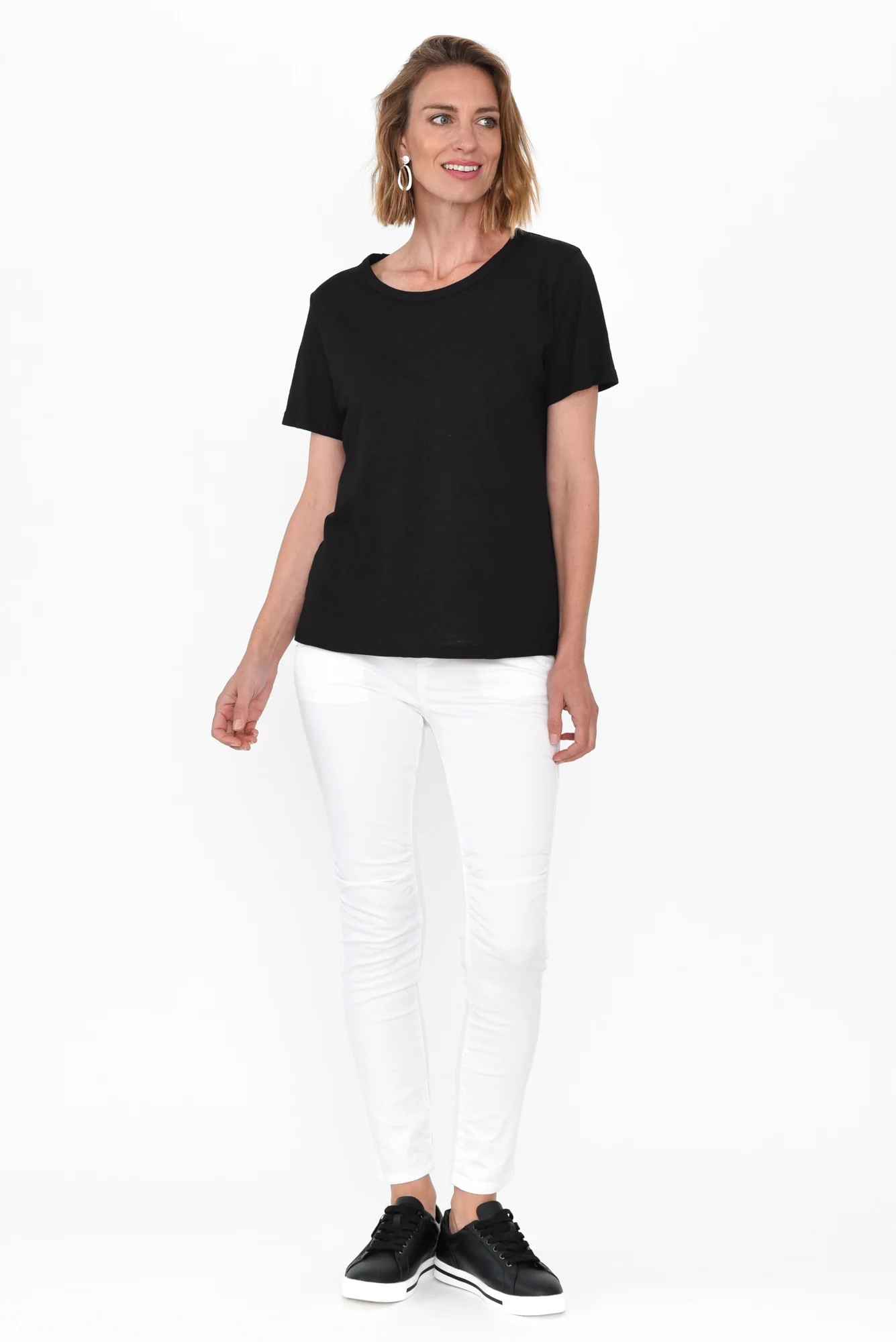 Wynne Black Cotton Tee
